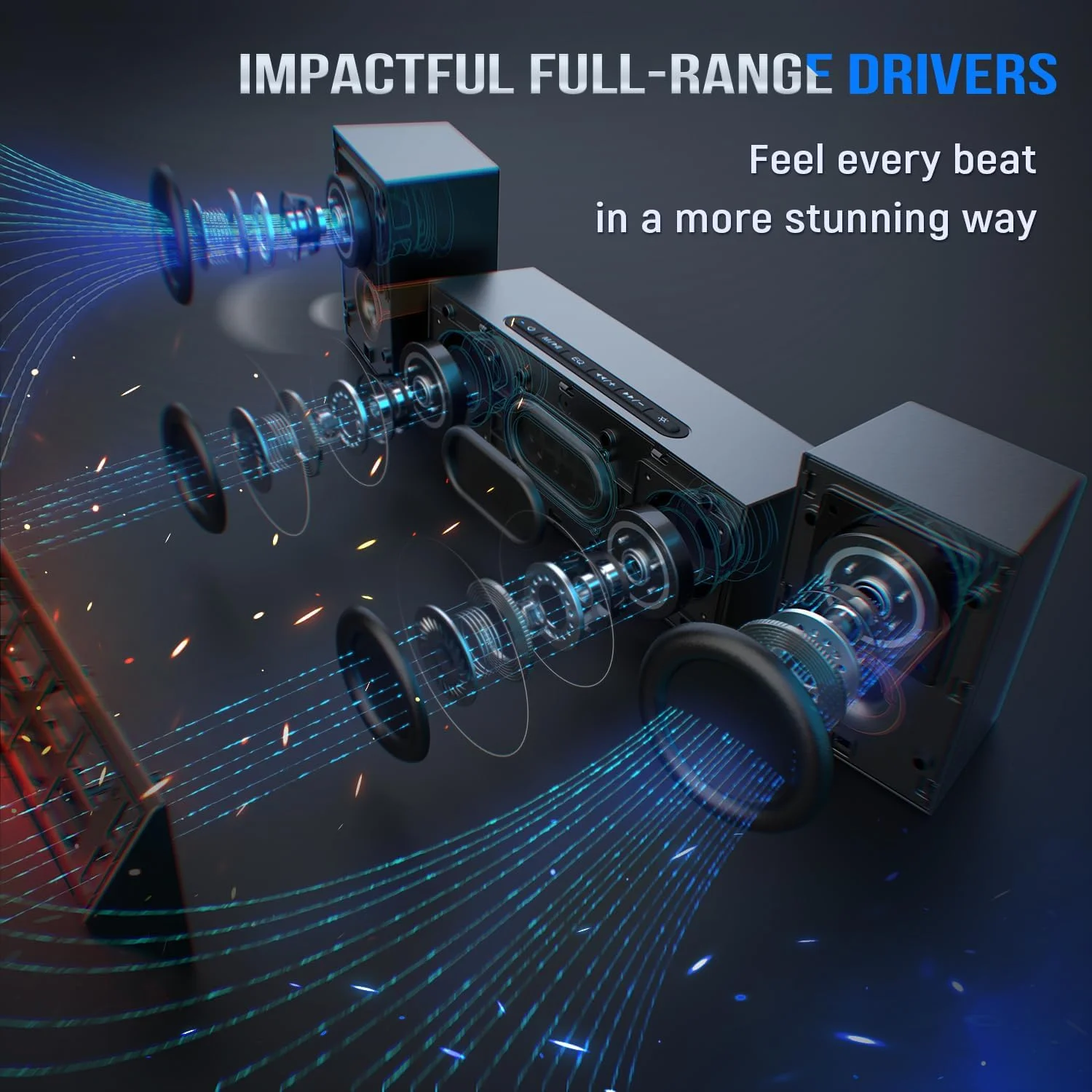 سیستم بلندگوهای کامپیوتر FIFINE با ساب ووفر، بلندگوی گیمینگ برای کامپیوتر با RGB، کنترل صدا، مانیتورینگ، ورودی Aux 3.5 میلیمتری، بلندگوهای با برق AC برای دسکتاپ موبایل تلویزیون - AmpliGame A22 سیستم بلندگوهای کامپیوتر FIFINE با ساب ووفر، بلندگوی گیمینگ برای کامپیوتر با RGB، کنترل صدا، مانیتورینگ، ورودی Aux 3.5 میلیمتری، بلندگوهای با برق AC برای دسکتاپ موبایل تلویزیون - AmpliGame A22