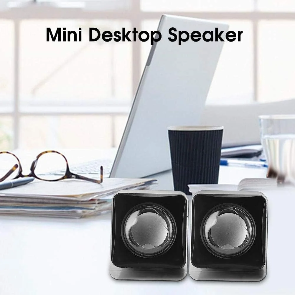 اسپیکر کامپیوتر fosa1 برای کامپیوتر رومیزی، لپ تاپ، مک، اسپیکر ترکیبی مینی سیمی USB 2.0، سیستم اسپیکر استریو دوگانه با کنترل صدا