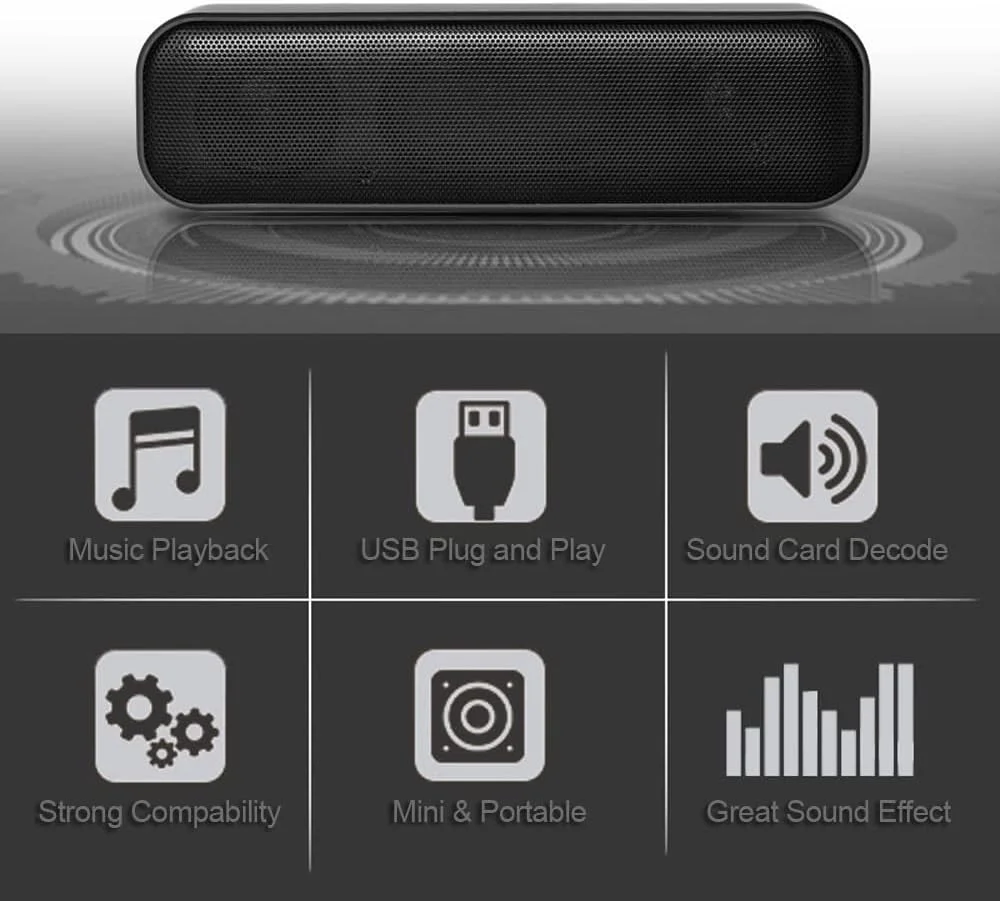 اسپیکر ساندبار رومیزی USB خور ERTG، جعبه صدای سیمی کامپیوتر برای تلویزیون، کامپیوتر رومیزی، لپ تاپ اسپیکر ساندبار رومیزی USB خور ERTG، جعبه صدای سیمی کامپیوتر برای تلویزیون، کامپیوتر رومیزی، لپ تاپ