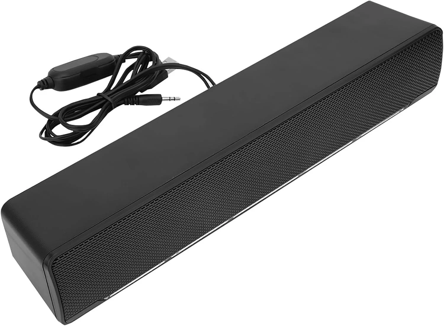 اسپیکر سیمی کامپیوتر Dpofirs، جعبه پخش موسیقی داخلی سیمی USB با صدای باس عمیق فراگیر استریو چند منظوره، ورودی 3.5 میلی متری برای تلفن های همراه کامپیوتر (مشکی)