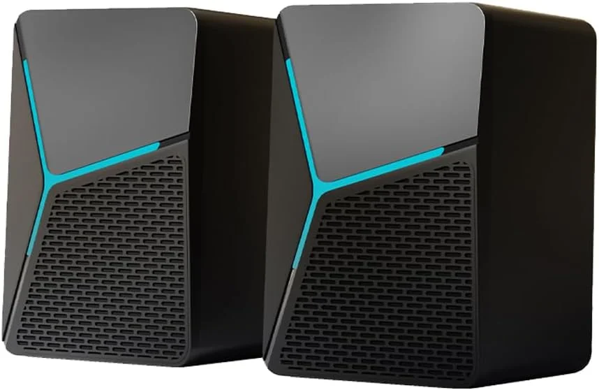 اسپیکر کامپیوتر DRAYMAT، ساندبار رومیزی با تغذیه USB و صدای 3.5 میلی متری، درایورهای تقویت شده 52 میلی متری، اسپیکرهای استریو جمع و جور برای کامپیوتر/لپ تاپ (S-553)