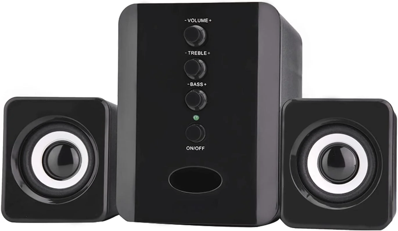 اسپیکر سیمی Cryfokt، ساب ووفر کوچک و سبک، 3 وات برای تلفن همراه، تبلت، کامپیوتر (مشکی)