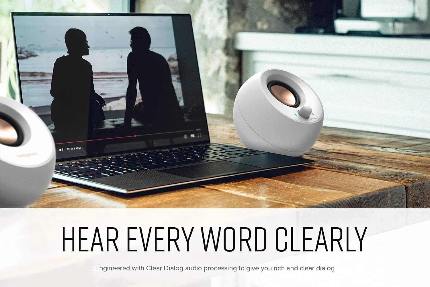 اسپیکرهای رومیزی کریتیو Pebble V3 با طراحی مینیمال، اتصال USB-C و صدای USB، تقویت وضوح دیالوگ، بلوتوث 5.0، توان 8 وات RMS و حداکثر توان 16 وات، شامل تبدیل USB-A (سفید)