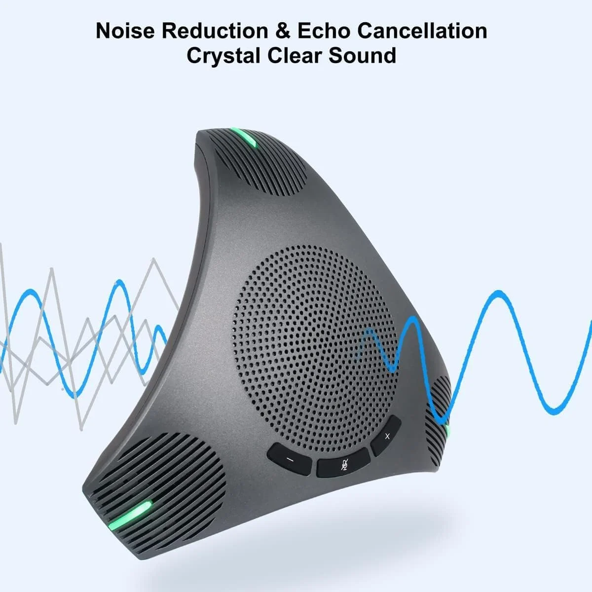 اسپیکر و میکروفون کنفرانسی - اسپیکرفون USB 360 درجه همه جهته با هاب USB، دارای قابلیت کاهش نویز و حذف اکو، ایده آل برای 8-10 نفر در کنفرانس های تجاری و دفاتر خانگی.