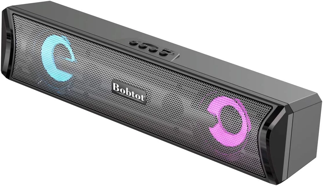 اسپیکر کامپیوتر سیم دار نوار صوتی استریو USB اسپیکر خارجی کامپیوتر ساب ووفر بازی لپ تاپ (AEET10+3 مشکی)