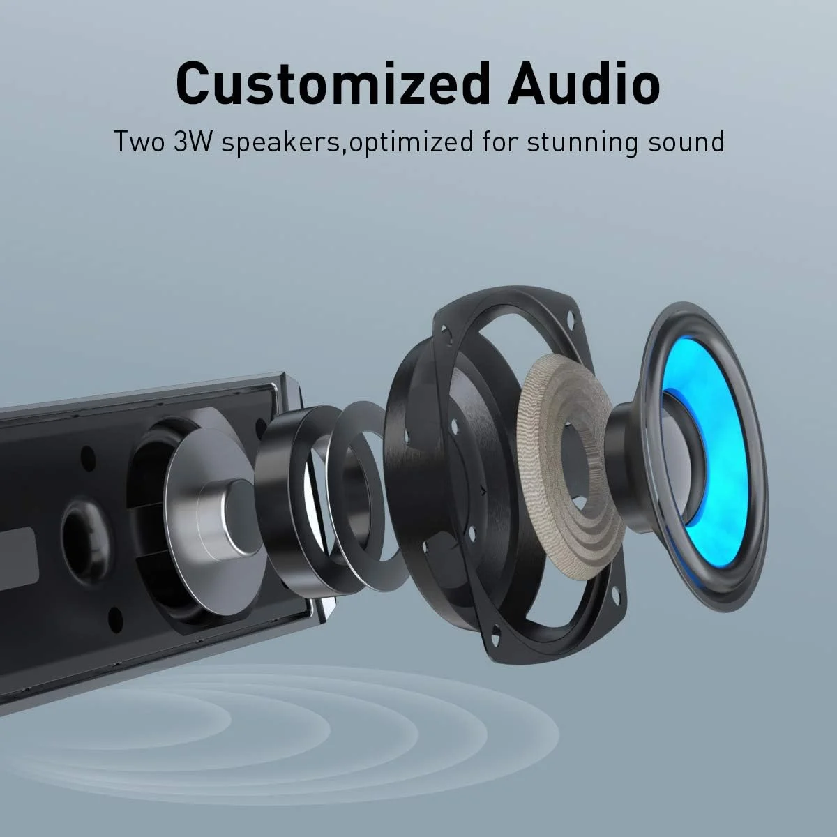 اسپیکر کامپیوتر سیم دار نوار صوتی استریو USB اسپیکر خارجی کامپیوتر ساب ووفر بازی لپ تاپ (AEET10+3 مشکی)