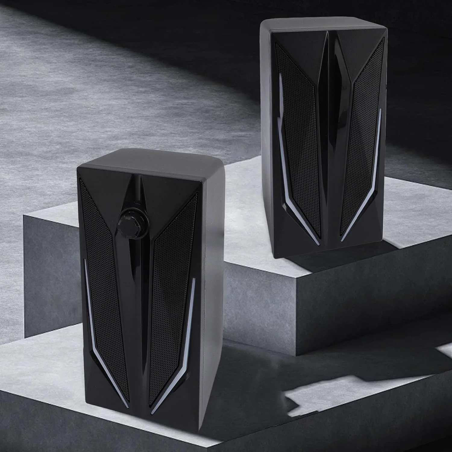 اسپیکر کامپیوتر RGB، اسپیکر چند رسانه ای کوچک USB با 7 نورپردازی RGB پویا، اسپیکر برای لپ تاپ، کامپیوتر رومیزی، Plug and Play