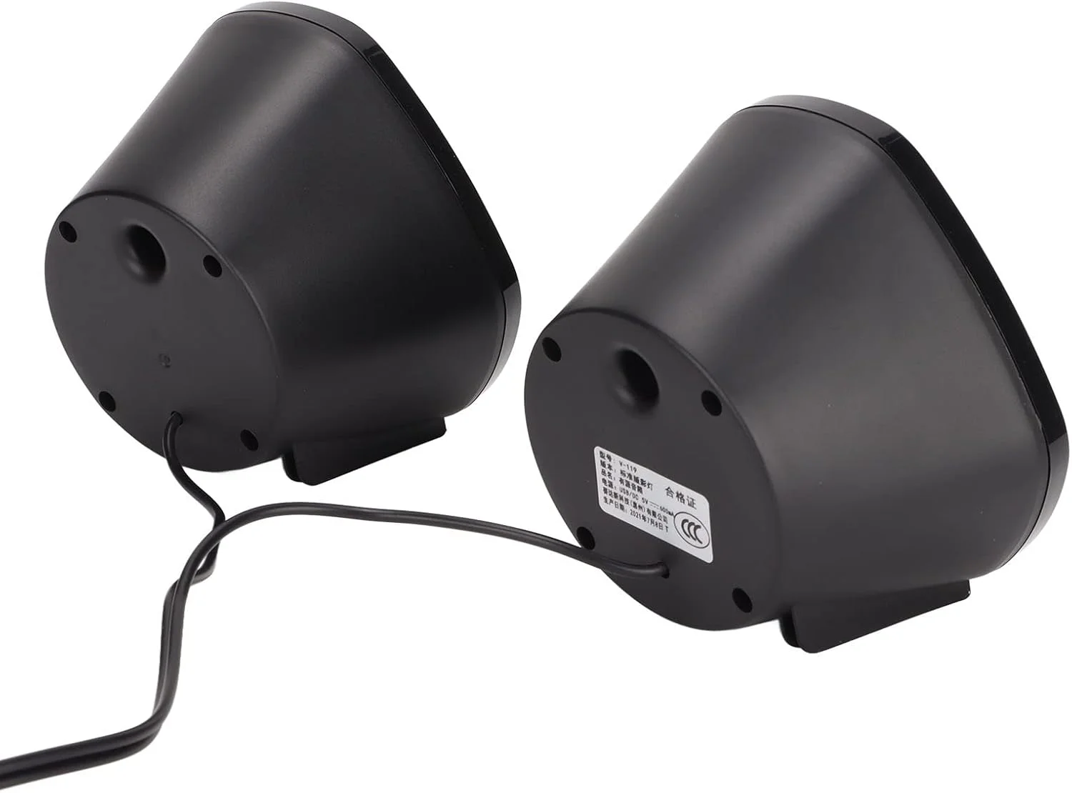 اسپیکر کامپیوتر، اسپیکرهای رومیزی چند رسانه ای مینی USB سیمی با چراغ های LED برای مانیتور کامپیوتر تلفن همراه لپ تاپ، پلاگ اند پلی (نسخه استاندارد مشکی با نور آبی)