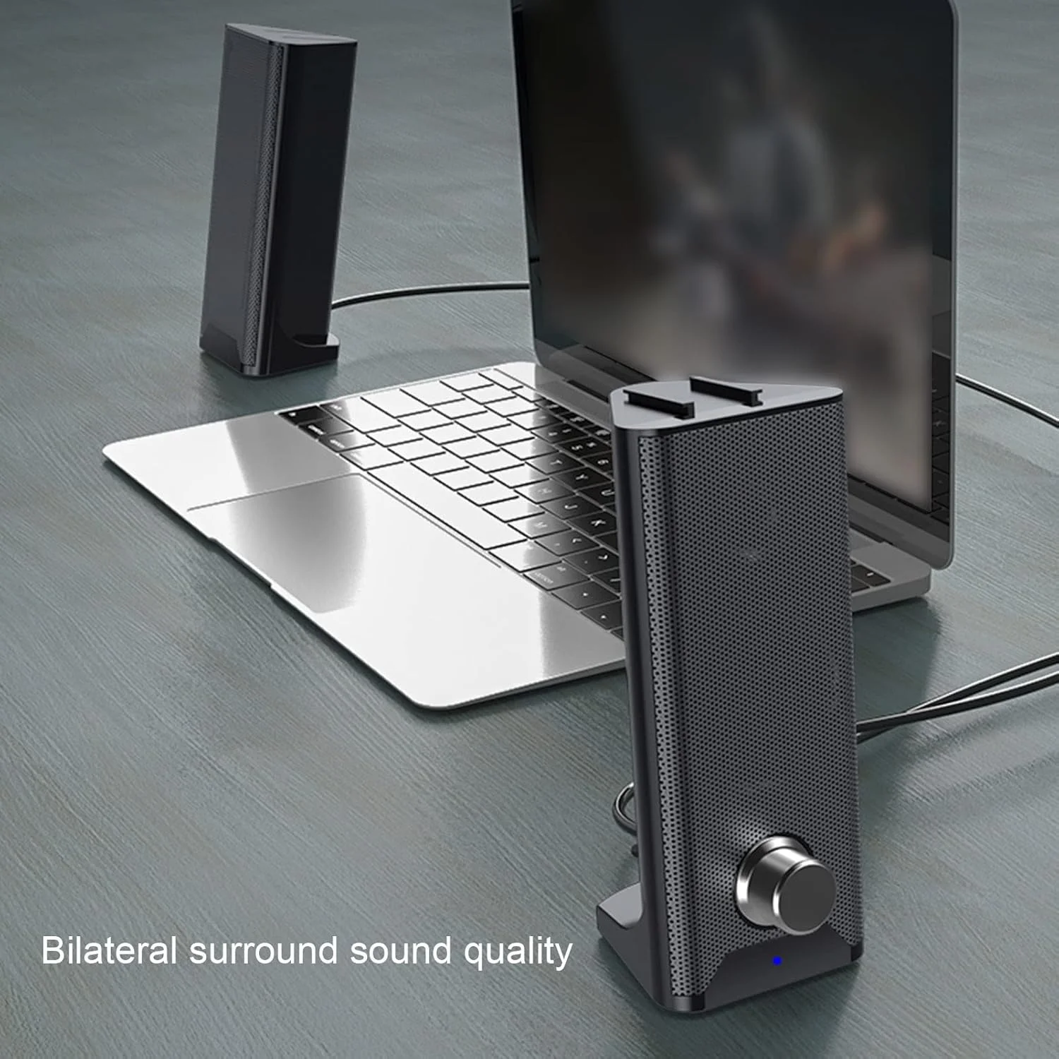 اسپیکرهای کامپیوتر V-181، رومیزی، USB، استریو سیمی، ورودی AUX، ساب ووفر خانگی، نوار صوتی جداشدنی با کنترل برای کامپیوتر، لپ تاپ، تلفن