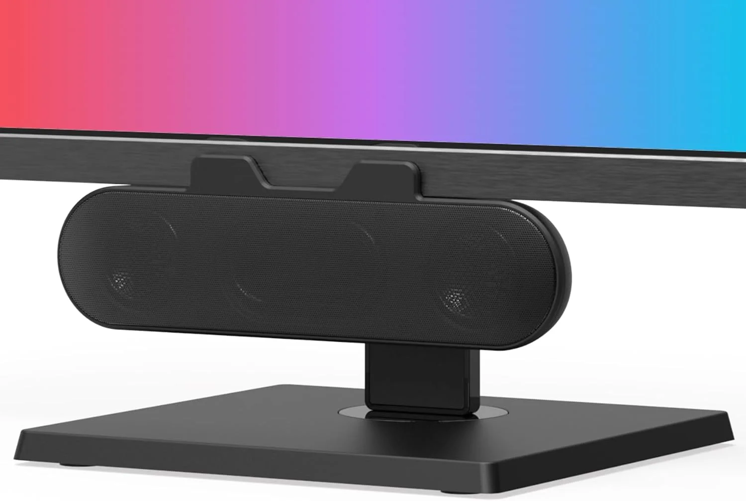 اسپیکر کامپیوتر برای مانیتور کامپیوتر رومیزی، اسپیکر خارجی برای لپ تاپ، دارای منبع تغذیه USB، قابلیت Plug-n-Play، سیمی، گیره دار، ساندبار کوچک کامپیوتر برای کامپیوتر، با صدای بلند، بیس غنی، G-Sensor، آداپتور USB-C