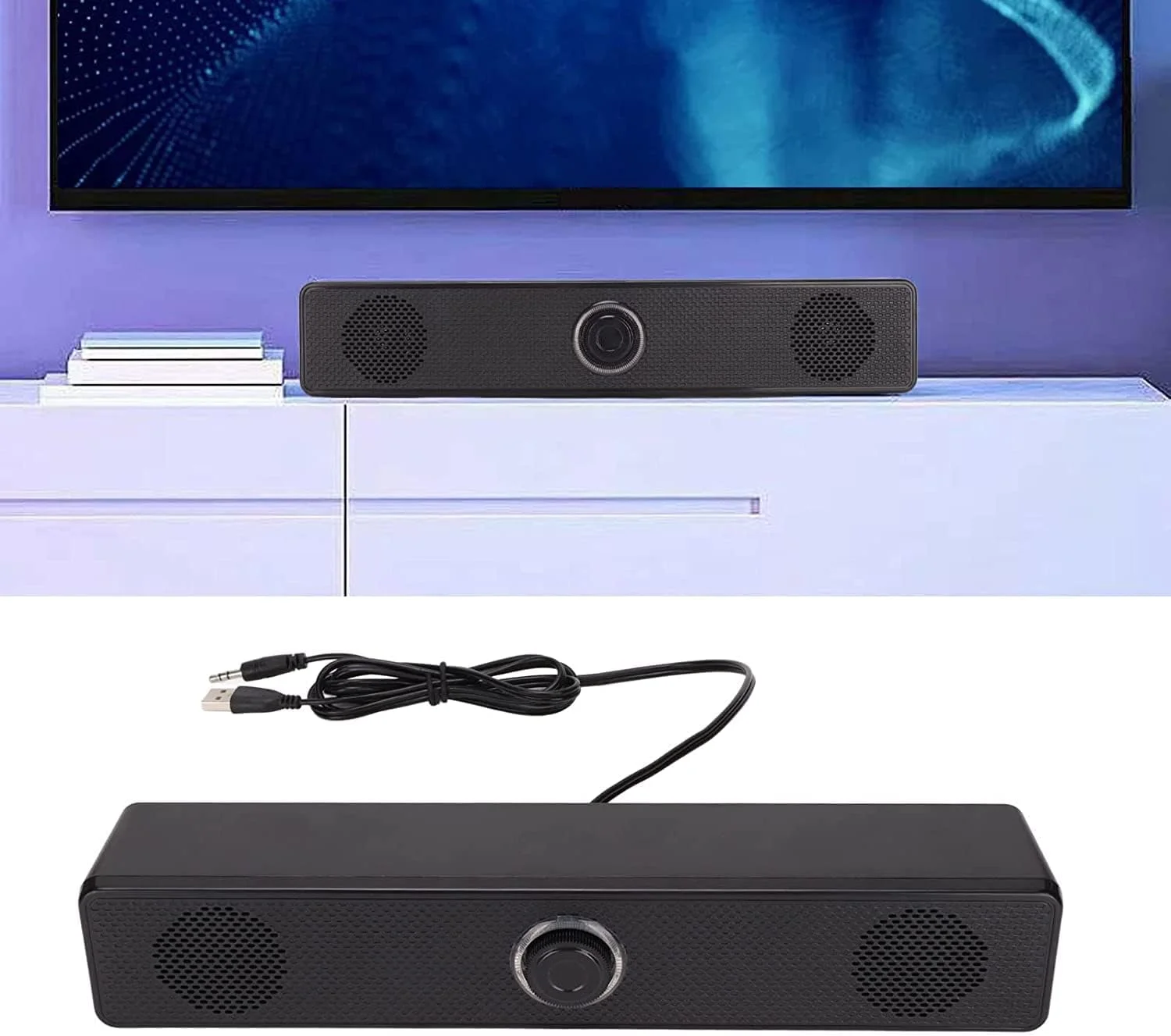 اسپیکر کامپیوتر، اسپیکر رومیزی USB با سیم با ورودی 3.5 میلی متری برای لپ تاپ و تبلت