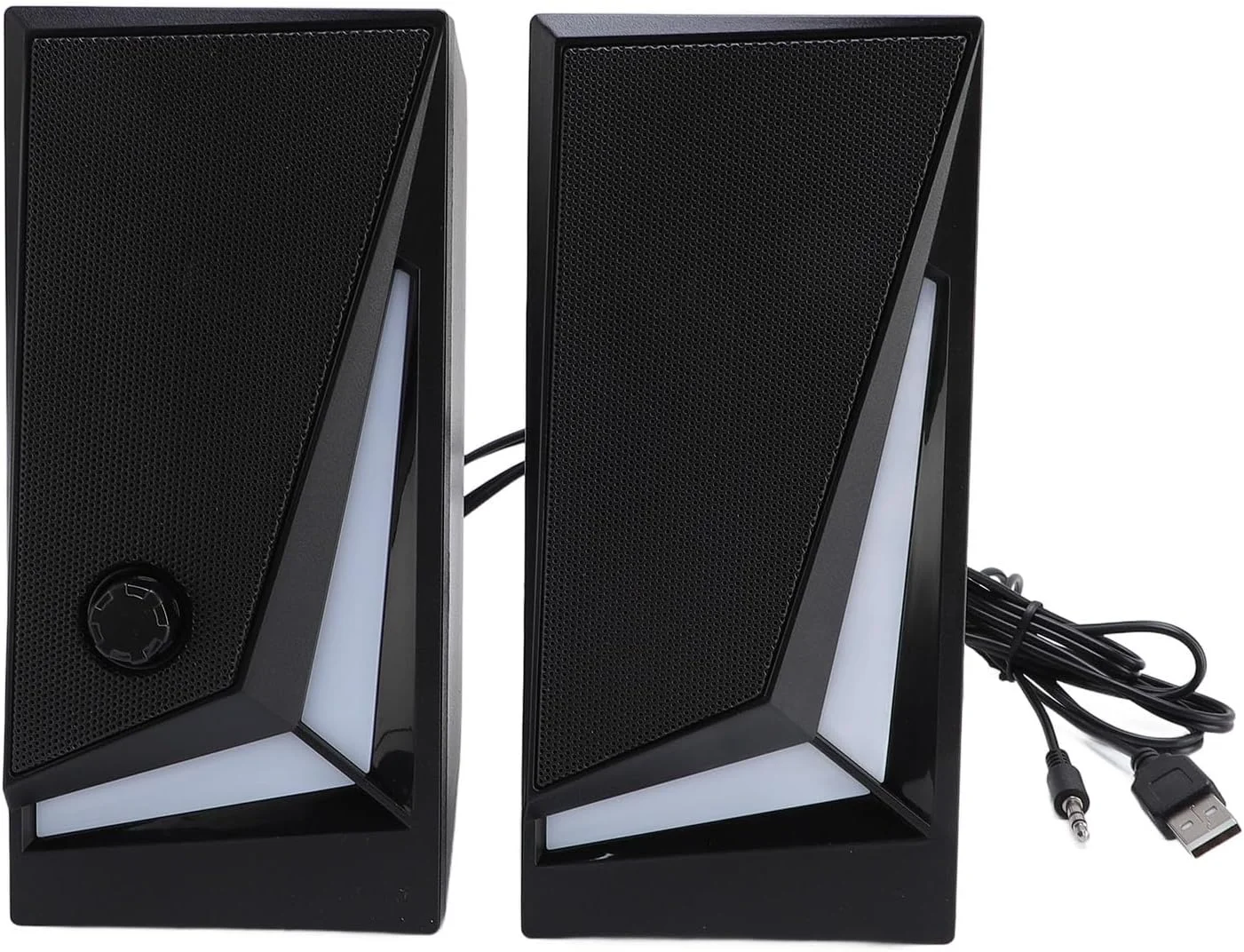 یک جفت اسپیکر کامپیوتر برای رایانه شخصی رومیزی، اسپیکرهای رومیزی USB RGB با پورت 3.5 میلی متری، Altavoces para PC Desktop Computer