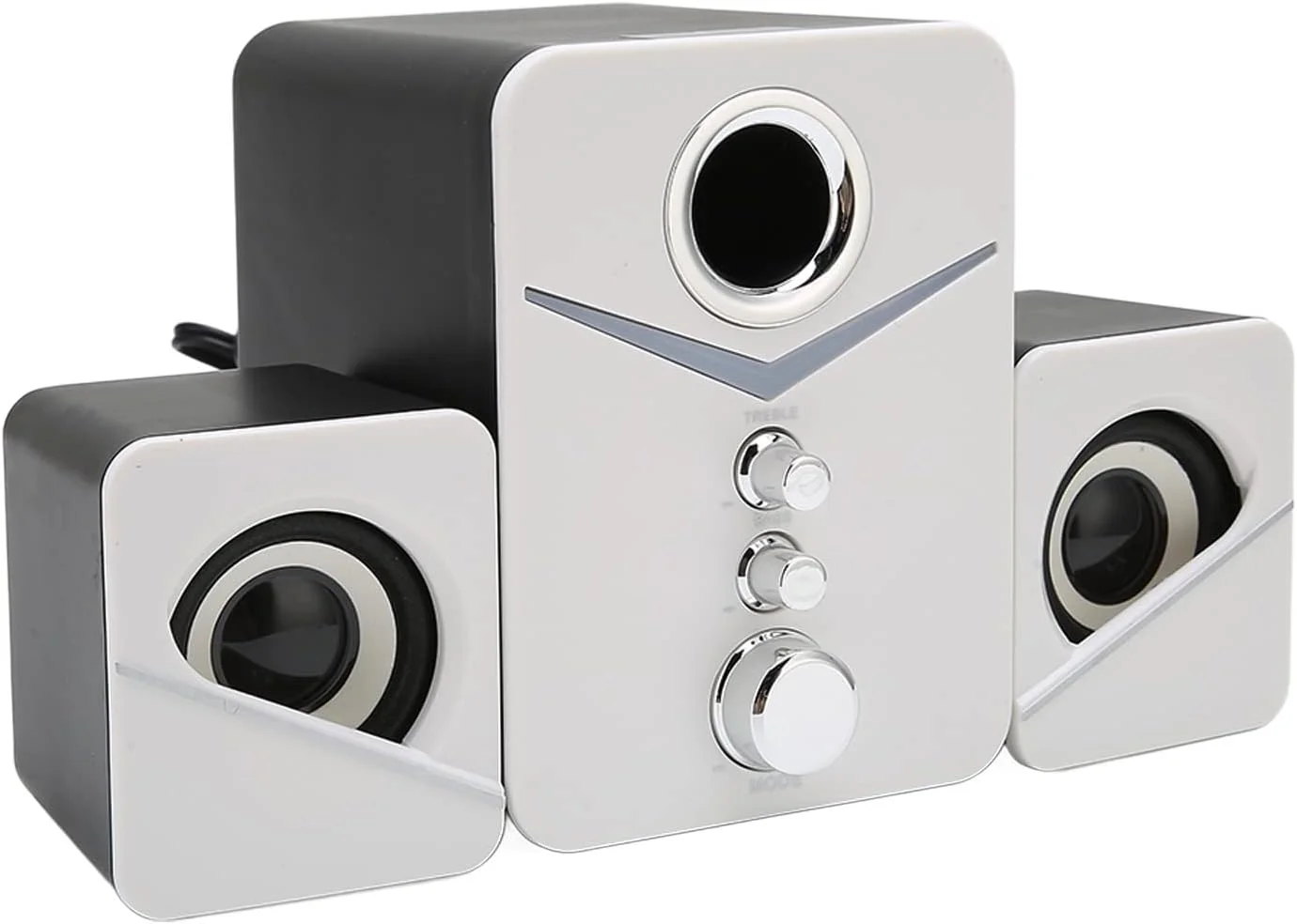 اسپیکر کامپیوتر، سیستم اسپیکر خانگی استریو HiFi RGB با بیس عمیق 2.1 کاناله برای مهمانی عروسی (سفید)