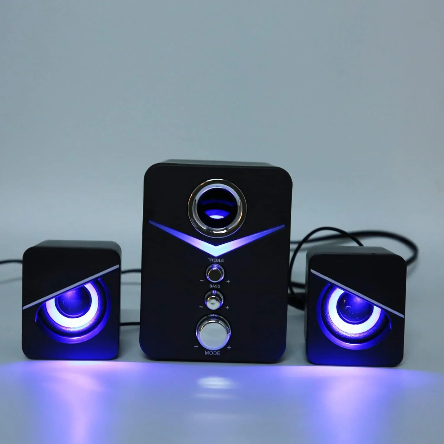 اسپیکر کامپیوتر بی سیم با بیس عمیق، 2.1 کاناله، مینی اسپیکر رومیزی برای مهمانی عروسی، بازی و کامپیوتر (مشکی)