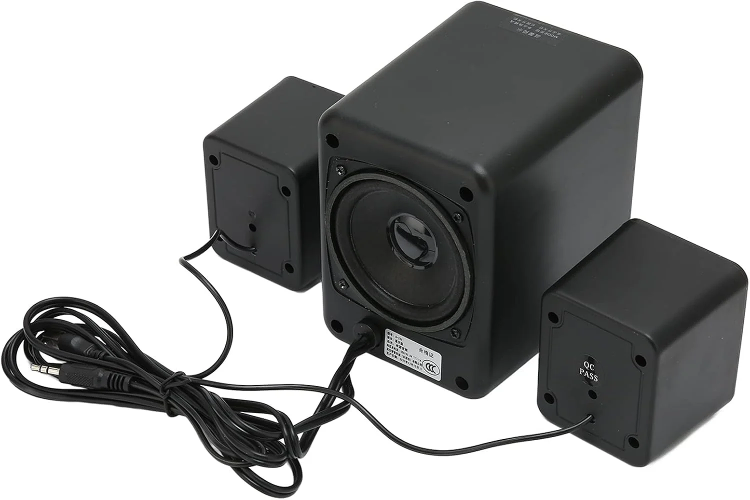 اسپیکر کامپیوتر بی سیم با بیس عمیق، 2.1 کاناله، مینی اسپیکر رومیزی برای مهمانی عروسی، بازی و کامپیوتر (مشکی)