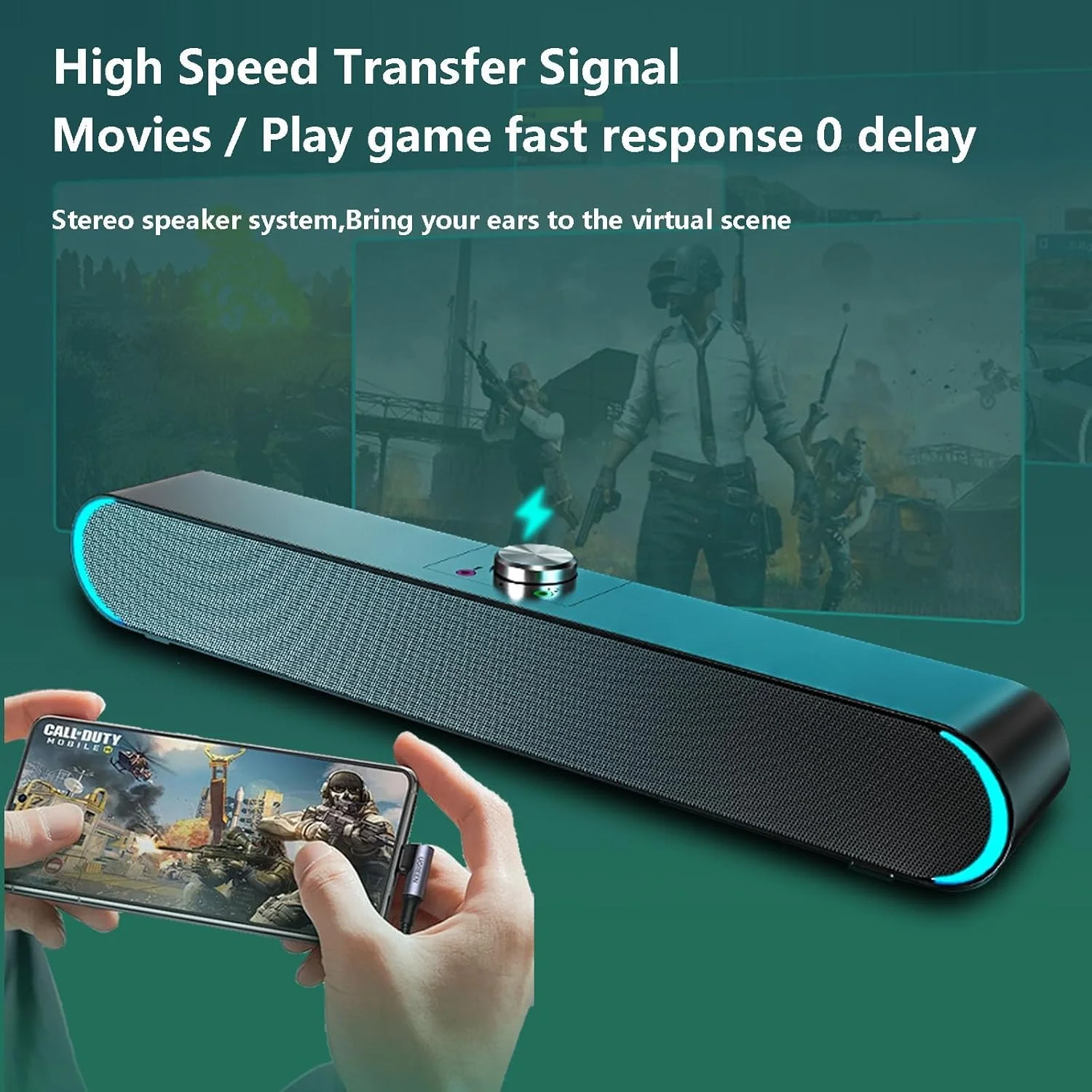 اسپیکر کامپیوتر، ساندبار بلوتوثی Azonee با کنترل دکمه‌ای، استریو HiFi، اتصال ورودی کمکی 3.5 میلی‌متری، اسپیکرهای USB برای مانیتور دسکتاپ، کامپیوتر شخصی، لپ‌تاپ، تبلت‌ها