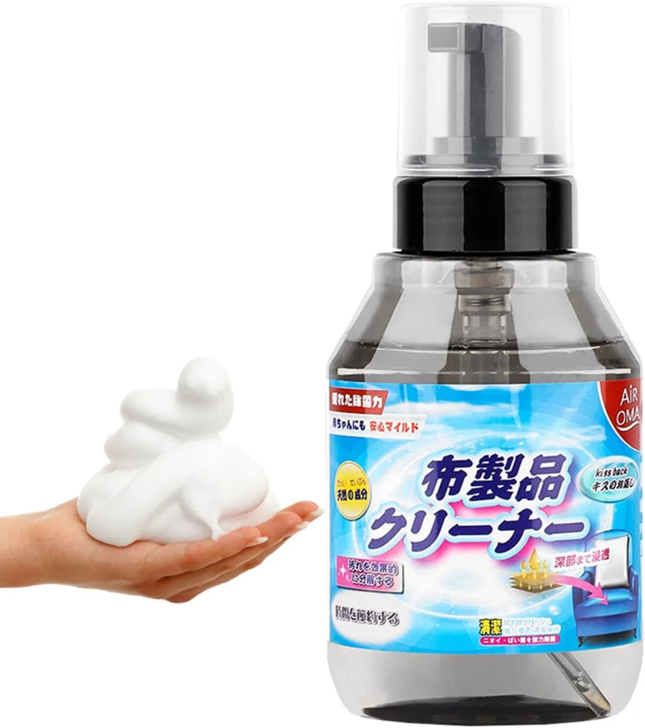 مایع پاک کننده مبل پارچه ای آزونه | شامپو بدون نیاز به آبکشی برای تشک و کاناپه | از بین برنده بوی بد 330 میلی لیتری برای لکه های چای، آبمیوه، ادرار و روغن، اسپری پاک کننده لکه های روکش حرفه ای برای فرش، قالیچه و صندلی خودرو