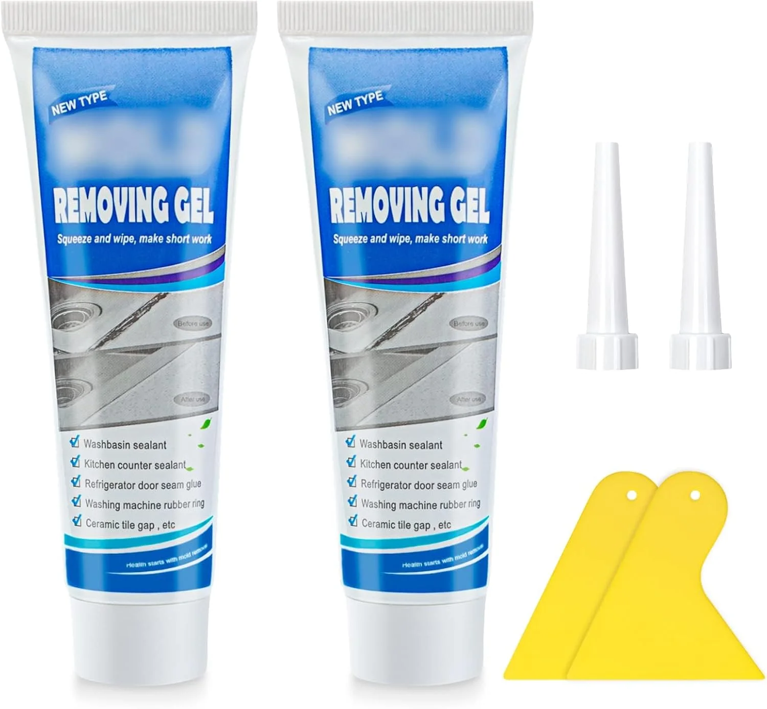 ژل پاک کننده کپک خانگی Azonee، ژل شیمیایی از بین برنده کپک، ژل قوی و سریع از بین برنده کپک مناسب برای لکه های کاشی آشپزخانه و حمام