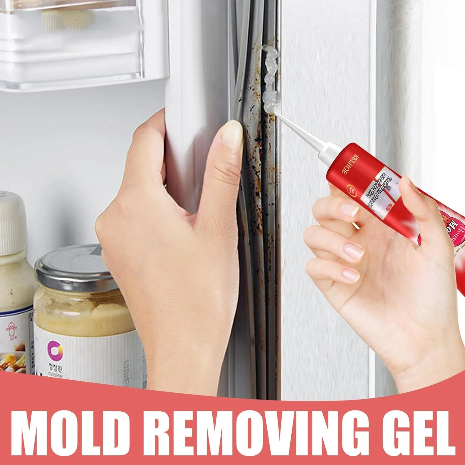 ژل پاک کننده کپک خانگی آزونه، 2 عدد 120 گرمی، پاک کننده شیمیایی کپک، پاک کننده سریع و قوی کپک مناسب برای لکه های کاشی آشپزخانه و حمام و سینک