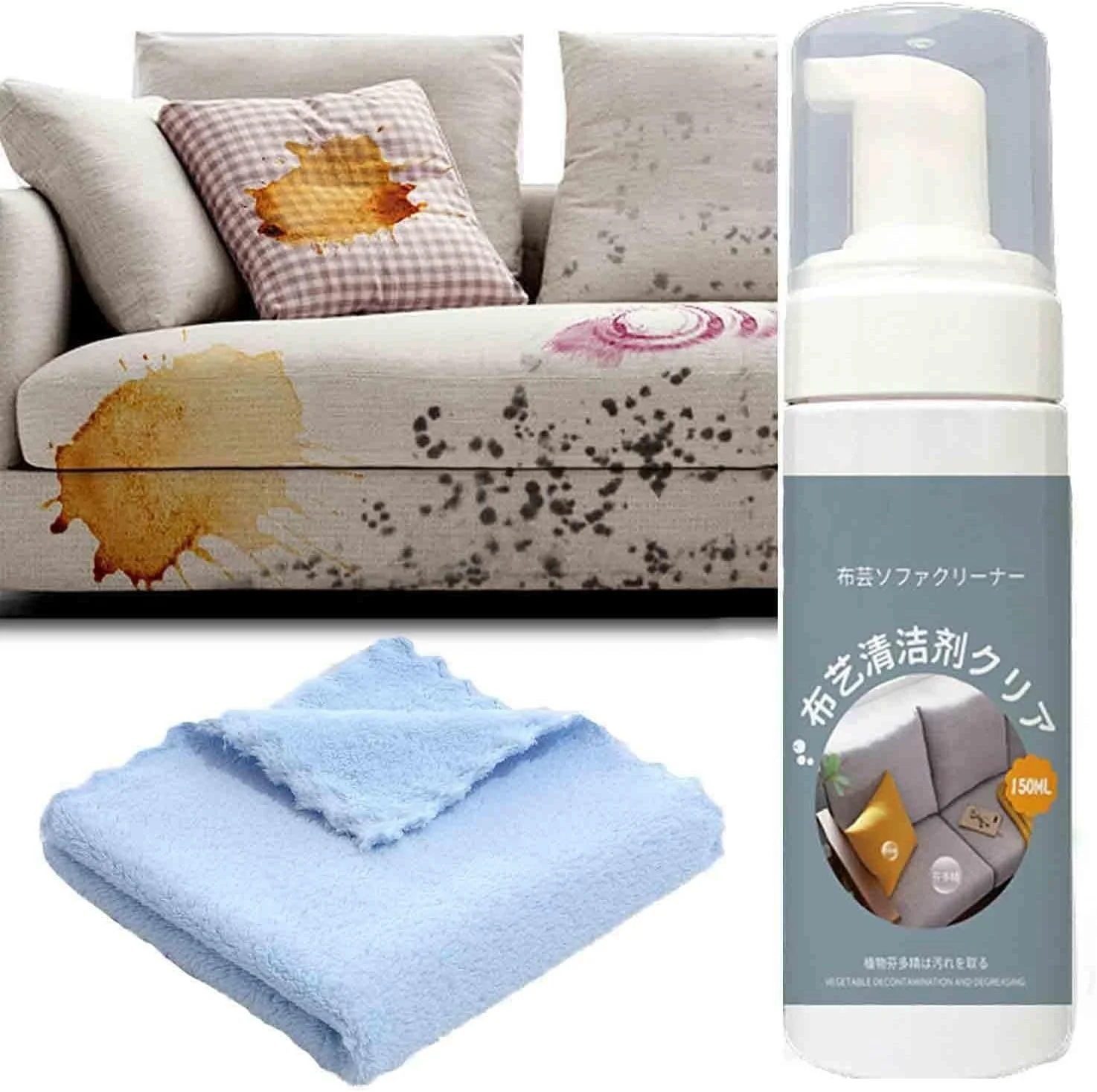 فوم تمیز کننده پارچه بدون نیاز به شستشو Azonee، عامل خشکشویی فوم تمیز کننده مبل پارچه ای، اسپری تمیز کننده فرش و اثاثه یا لوازم داخلی 150 میلی لیتری، تمیز کننده عمیق (150 میلی لیتر) فوم تمیز کننده پارچه بدون نیاز به شستشو Azonee، عامل خشکشویی فوم تمیز کننده مبل پارچه ای، اسپری تمیز کننده فرش و اثاثه یا لوازم داخلی 150 میلی لیتری، تمیز کننده عمیق (150 میلی لیتر)