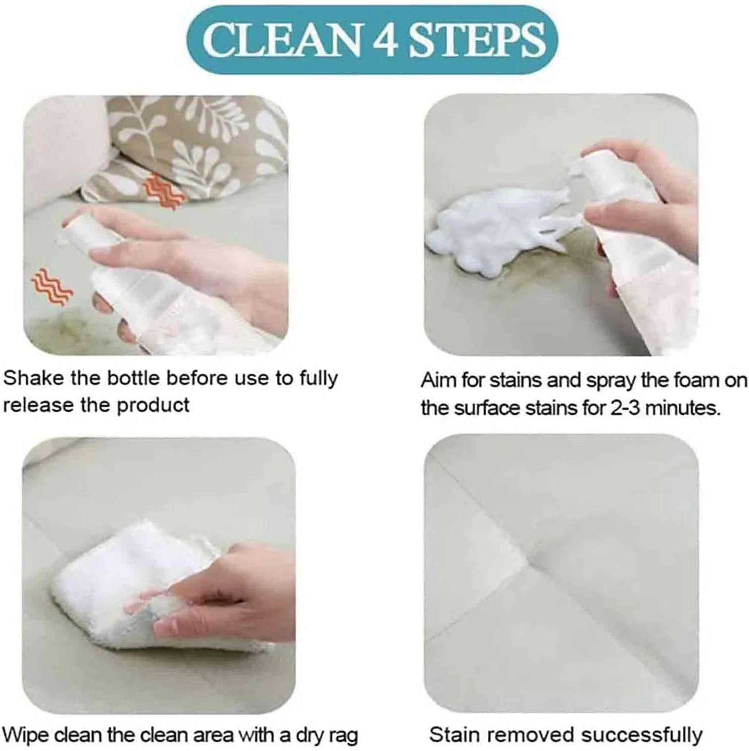 فوم تمیز کننده پارچه بدون نیاز به شستشو Azonee، عامل خشکشویی فوم تمیز کننده مبل پارچه ای، اسپری تمیز کننده فرش و اثاثه یا لوازم داخلی 150 میلی لیتری، تمیز کننده عمیق (150 میلی لیتر) فوم تمیز کننده پارچه بدون نیاز به شستشو Azonee، عامل خشکشویی فوم تمیز کننده مبل پارچه ای، اسپری تمیز کننده فرش و اثاثه یا لوازم داخلی 150 میلی لیتری، تمیز کننده عمیق (150 میلی لیتر)