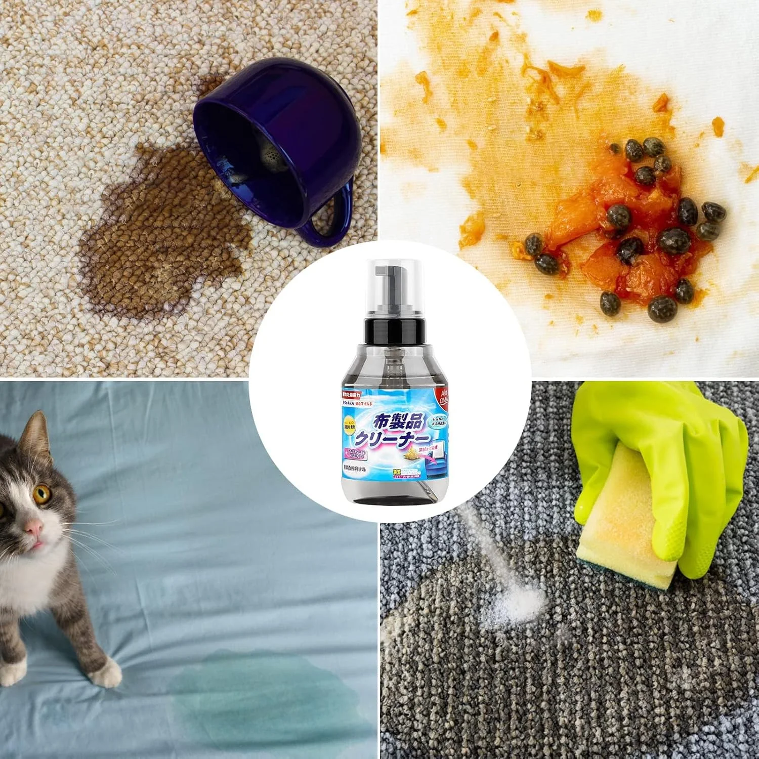 مایع پاک کننده مبل پارچه ای آزونه | شامپو بدون نیاز به آبکشی برای تشک و کاناپه | از بین برنده بوی بد 330 میلی لیتری برای لکه های چای، آبمیوه، ادرار و روغن، اسپری پاک کننده لکه های روکش حرفه ای برای فرش، قالیچه و صندلی خودرو مایع پاک کننده مبل پارچه ای آزونه | شامپو بدون نیاز به آبکشی برای تشک و کاناپه | از بین برنده بوی بد 330 میلی لیتری برای لکه های چای، آبمیوه، ادرار و روغن، اسپری پاک کننده لکه های روکش حرفه ای برای فرش، قالیچه و صندلی خودرو