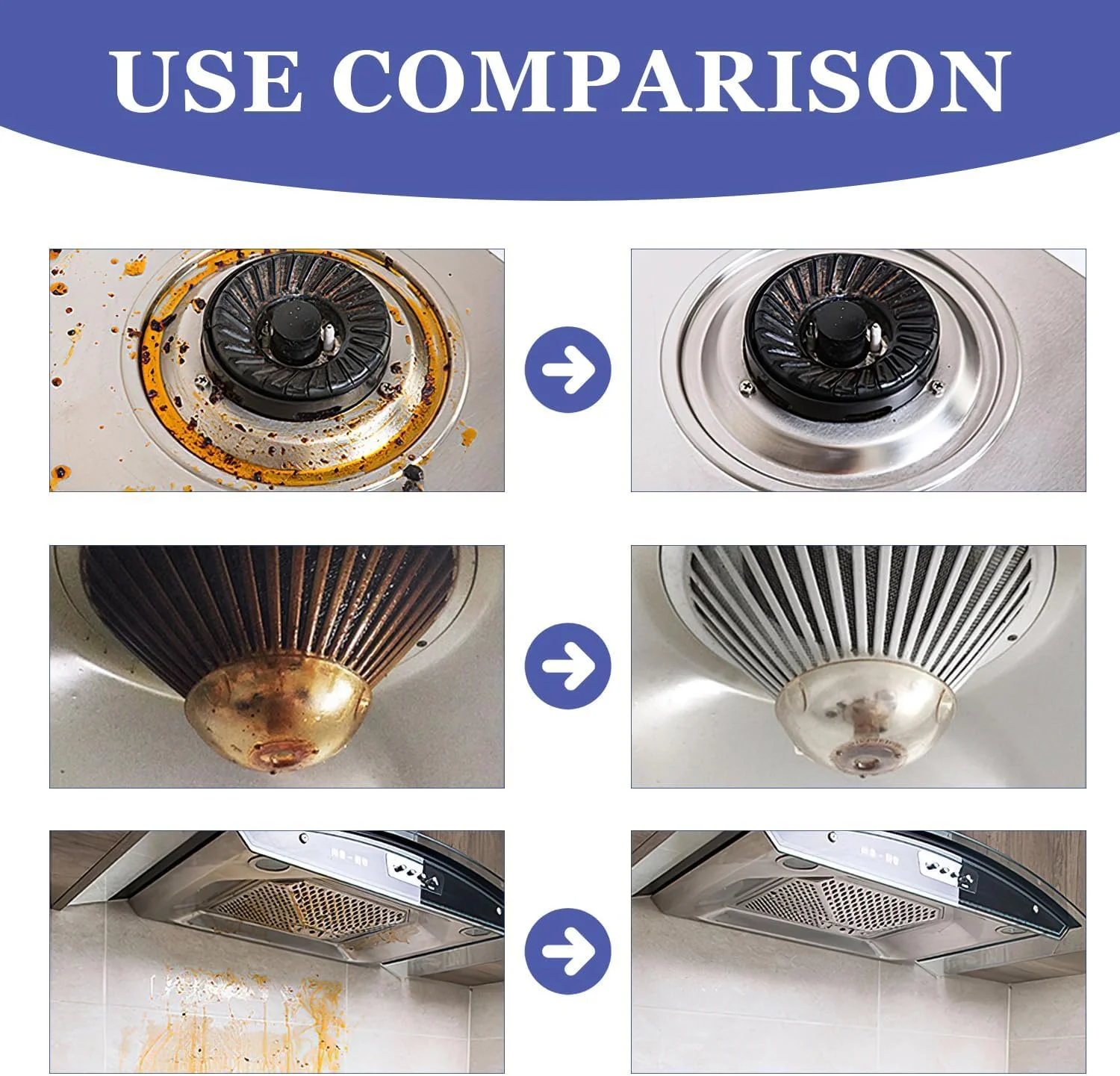 پاک کننده محافظ آشپزخانه آزونی موف شف، پودر پاک کننده موف شف، پودر پاک کننده لکه های روغن سنگین، پودر پاک کننده چند منظوره آشپزخانه قوی (1 عدد + اسفنج)