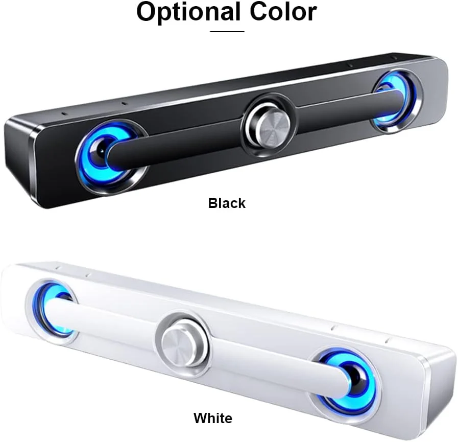 اسپیکر کامپیوتر V-111 سیمی USB، استریو قدرتمند، ساب ووفر، صدای باس فراگیر، مناسب برای کامپیوتر، لپ تاپ، تلفن، تبلت، MP3 و MP4