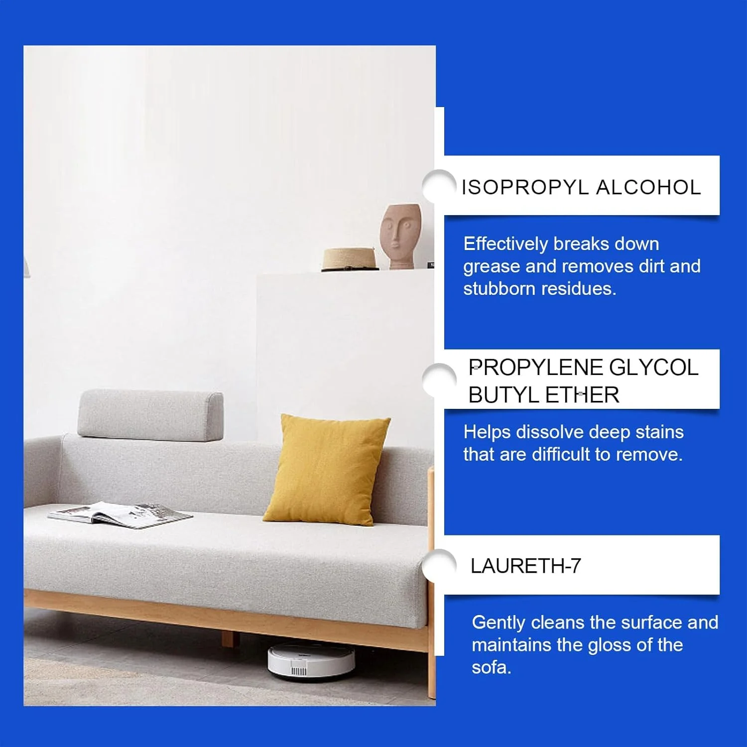 فوم تمیز کننده پارچه مبل آزونی، اسپری لکه بر 200 میلی لیتری برای پارچه، اثاثه یا لوازم داخلی و لباس، فوم خشک تمیز کننده برای صندلی ماشین، تمیز کننده فرش و موکت، لکه بر جوهر و روغن، تمیز کننده پارچه بدون نیاز به شستشو