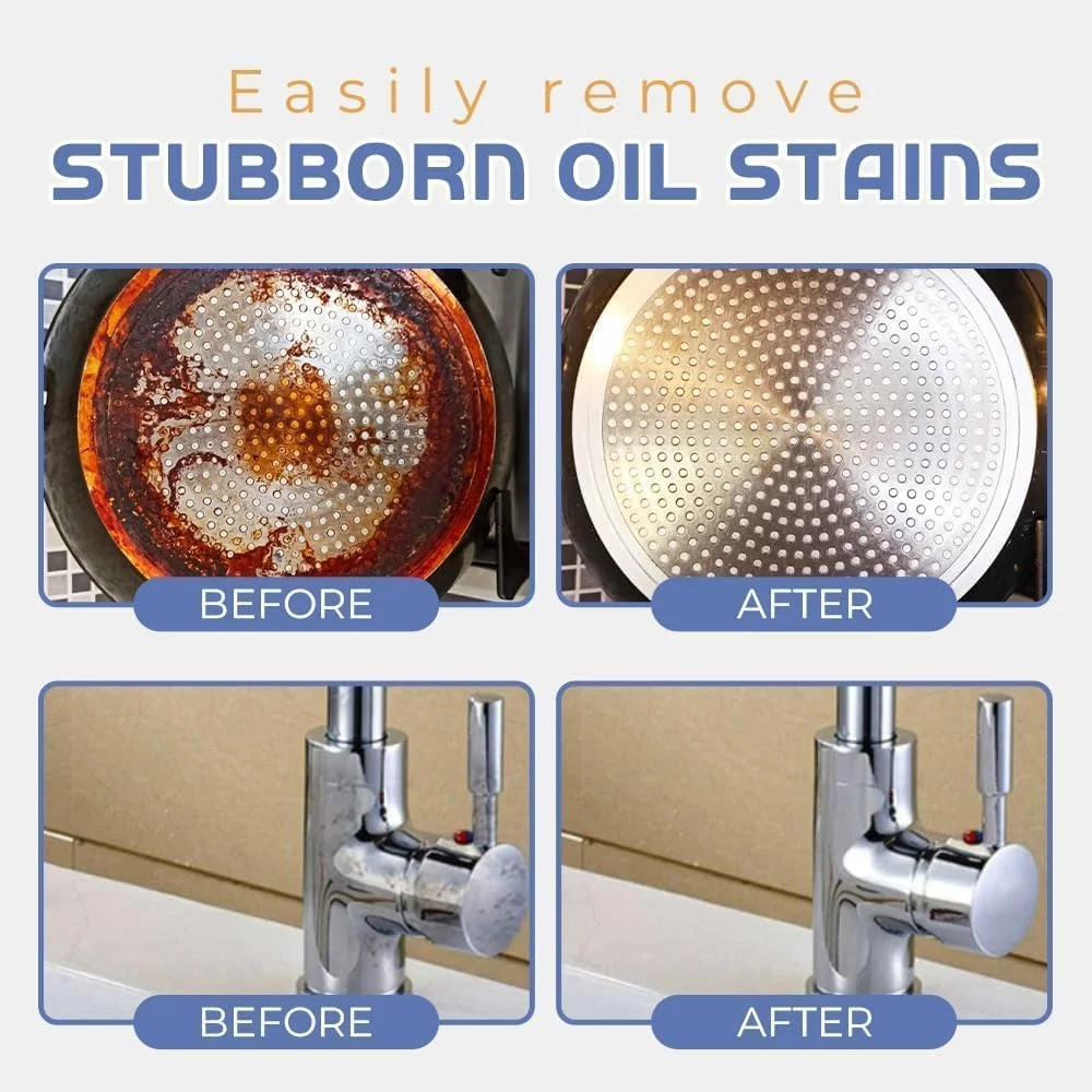 پودر پاک کننده فوق العاده قوی آشپزخانه آزونی، پاک کننده چند منظوره قدرتمند آشپزخانه، چربی زدای قوی آشپزخانه، پاک کننده لکه های استیل ضد زنگ، پاک کننده محافظ آشپزخانه