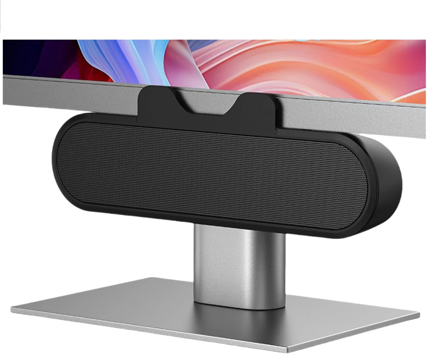 اسپیکر کامپیوتر برای کامپیوتر رومیزی، اسپیکرهای مانیتور بلند، کنترل صدا، به راحتی به مانیتورها متصل می شود، با آداپتور USB-C به USB