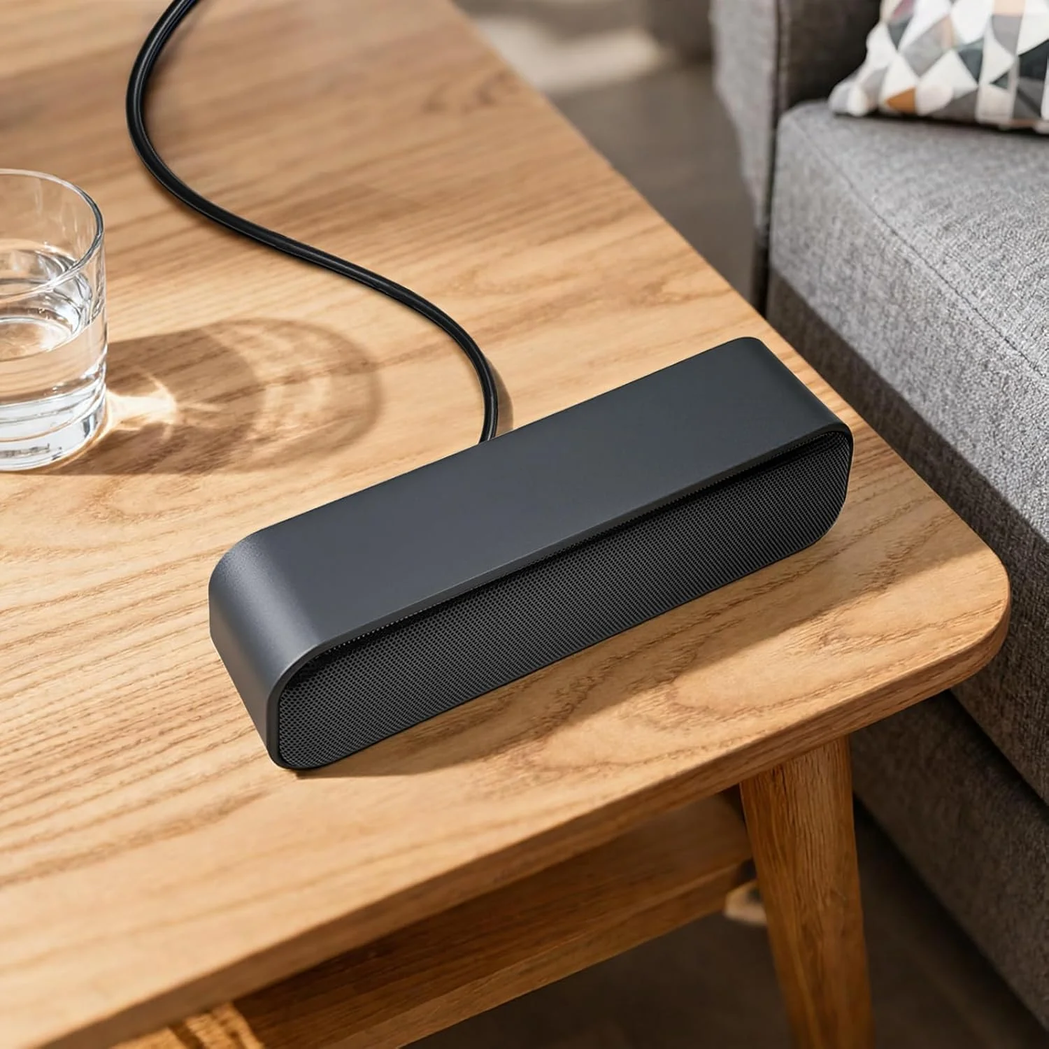 اسپیکر USB کامپیوتر/لپ تاپ با صدای استریو و بیس تقویت شده، مینی ساندبار قابل حمل برای کامپیوتر، کامپیوتر رومیزی و لپ تاپ