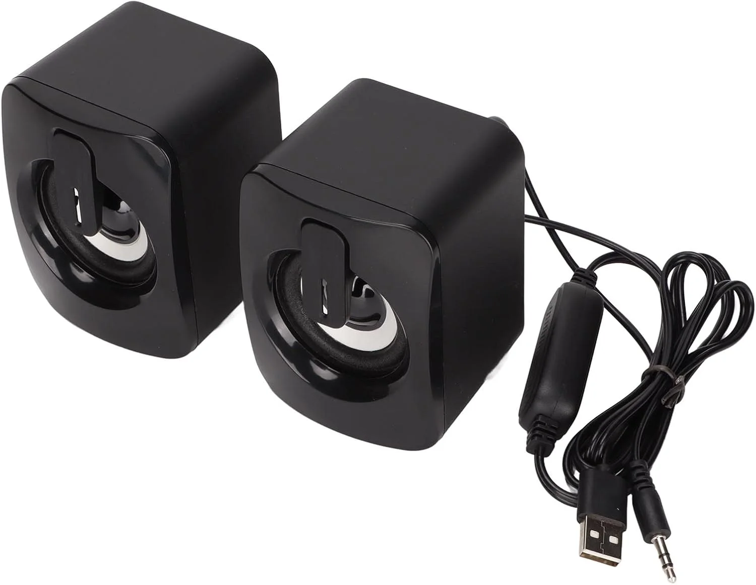 اسپیکر مینی کامپیوتر استریو با اعوجاج کم، تغذیه از طریق USB، اسپیکر کوچک سیمی برای کامپیوتر رومیزی، لپ تاپ، اسپیکر استریو گیمینگ لپ تاپ