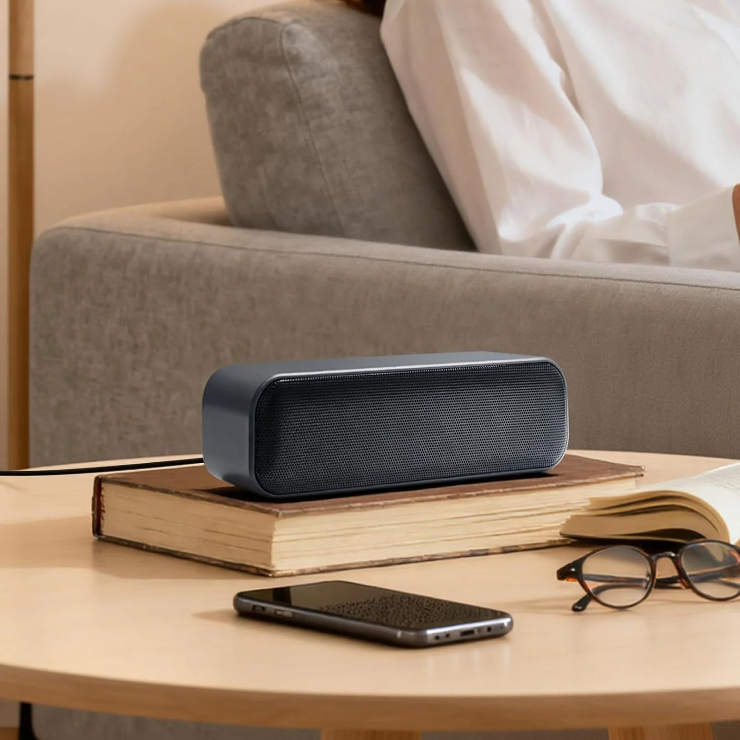 اسپیکر USB کامپیوتر/لپ تاپ با صدای استریو و بیس تقویت شده، مینی ساندبار قابل حمل برای کامپیوتر، کامپیوتر رومیزی و لپ تاپ