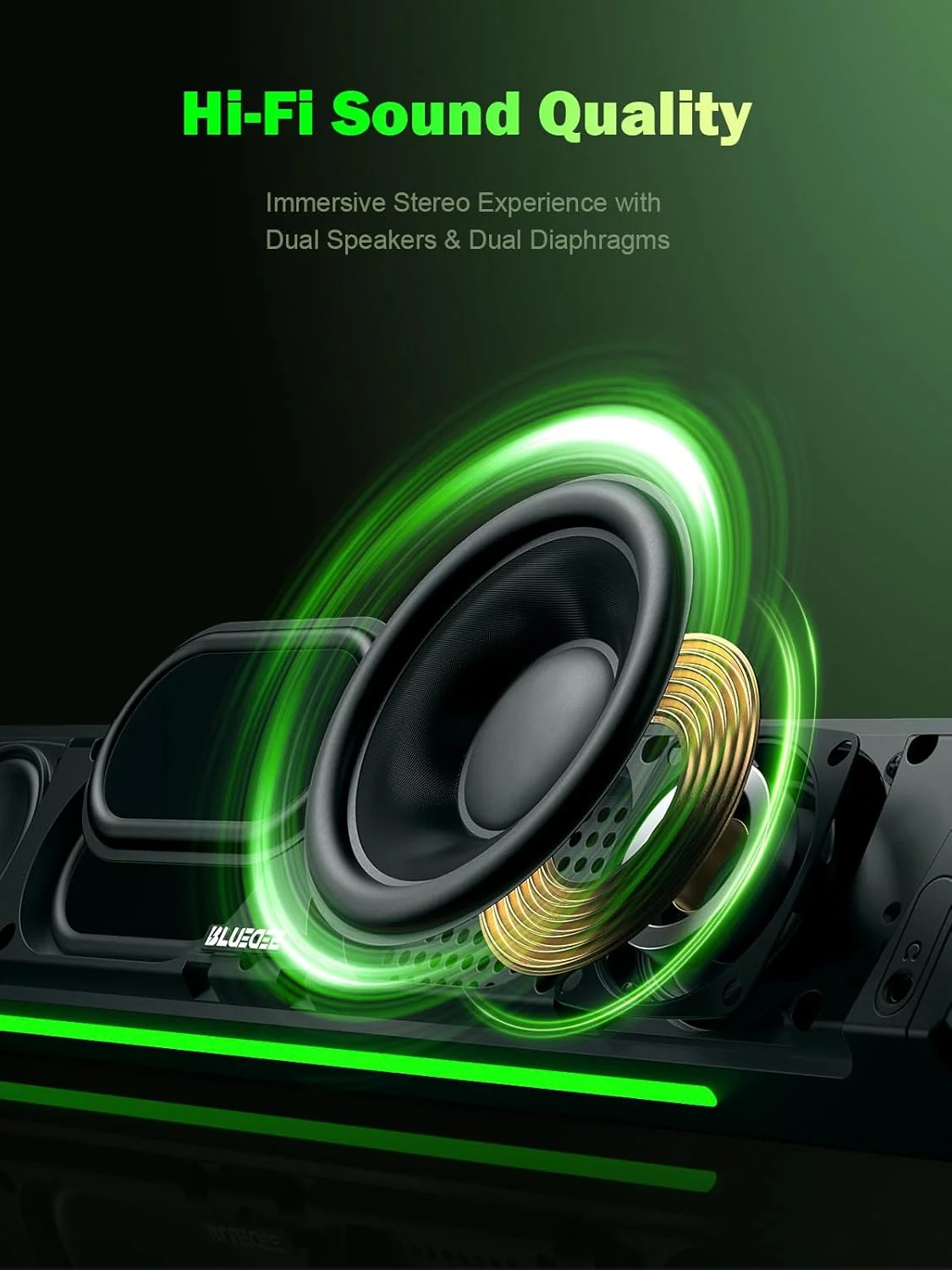 اسپیکر کامپیوتر Bluedee، ساندبار بلوتوث، استریو HiFi، اتصال 3.5 میلی‌متری Aux-in، اسپیکرهای USB برای مانیتور دسکتاپ، کامپیوتر، لپ‌تاپ، تبلت