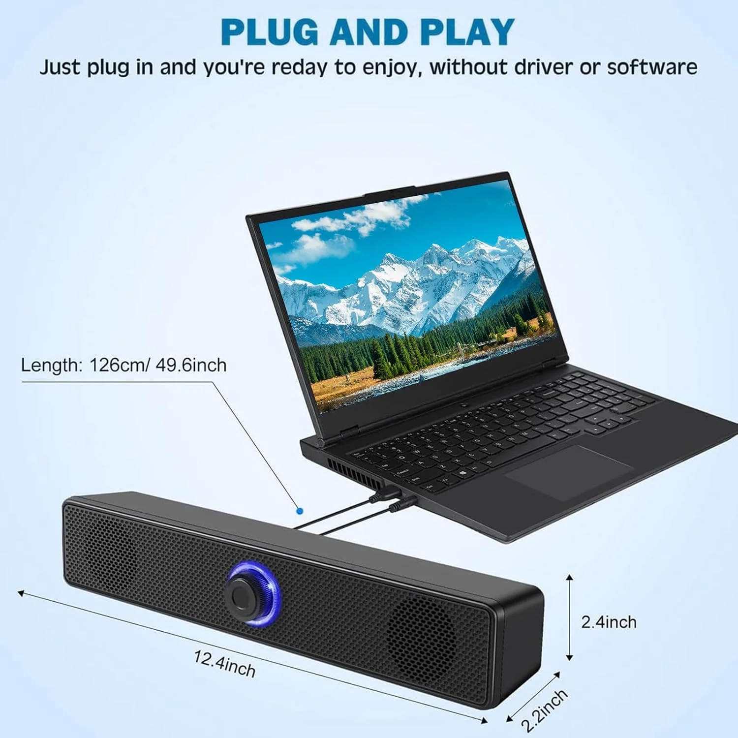 اسپیکر کامپیوتر BGFOX، اسپیکرهای استریو سیم دار رومیزی با تغذیه USB برای کامپیوترها، لپ تاپ ها و رایانه های شخصی