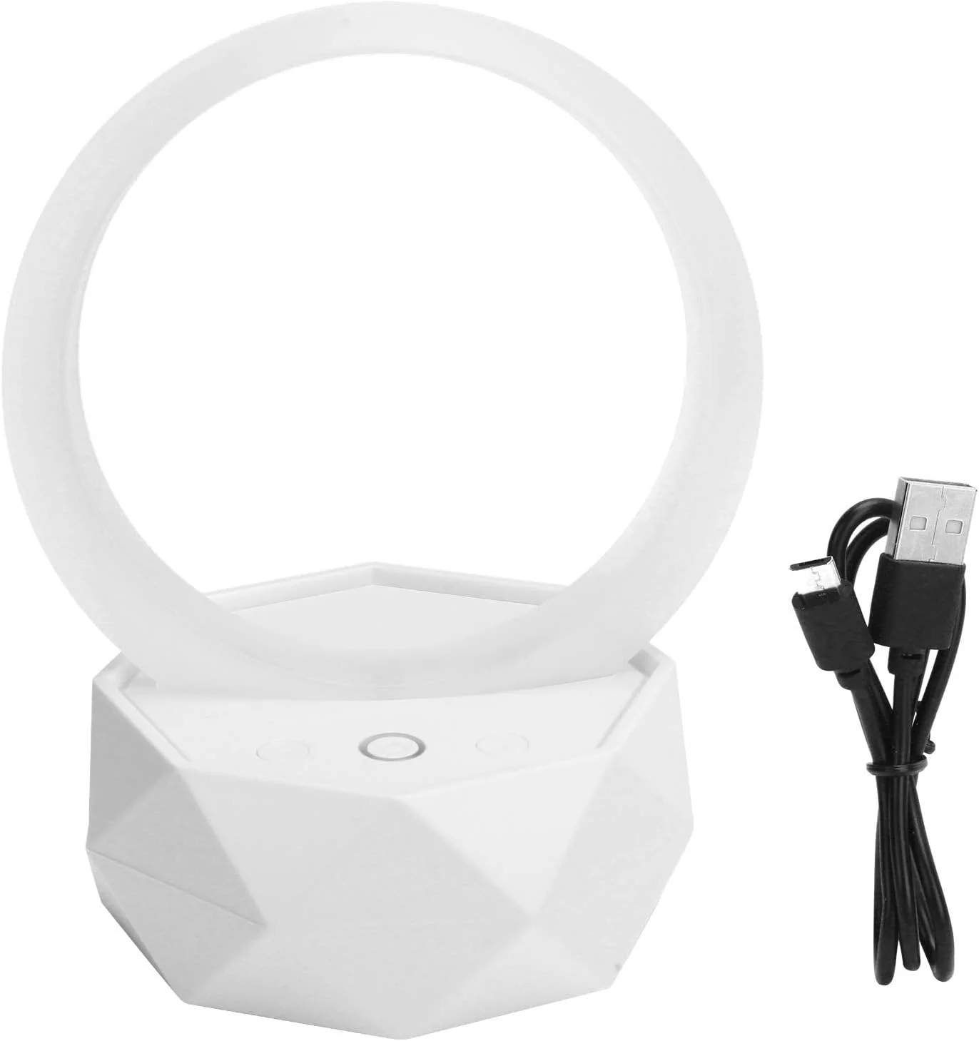 اسپیکر مینی 5.0 Bewinner با چراغ شب رنگارنگ، تزئینی رومیزی، مناسب برای اندروید، کامپیوتر (سفید)