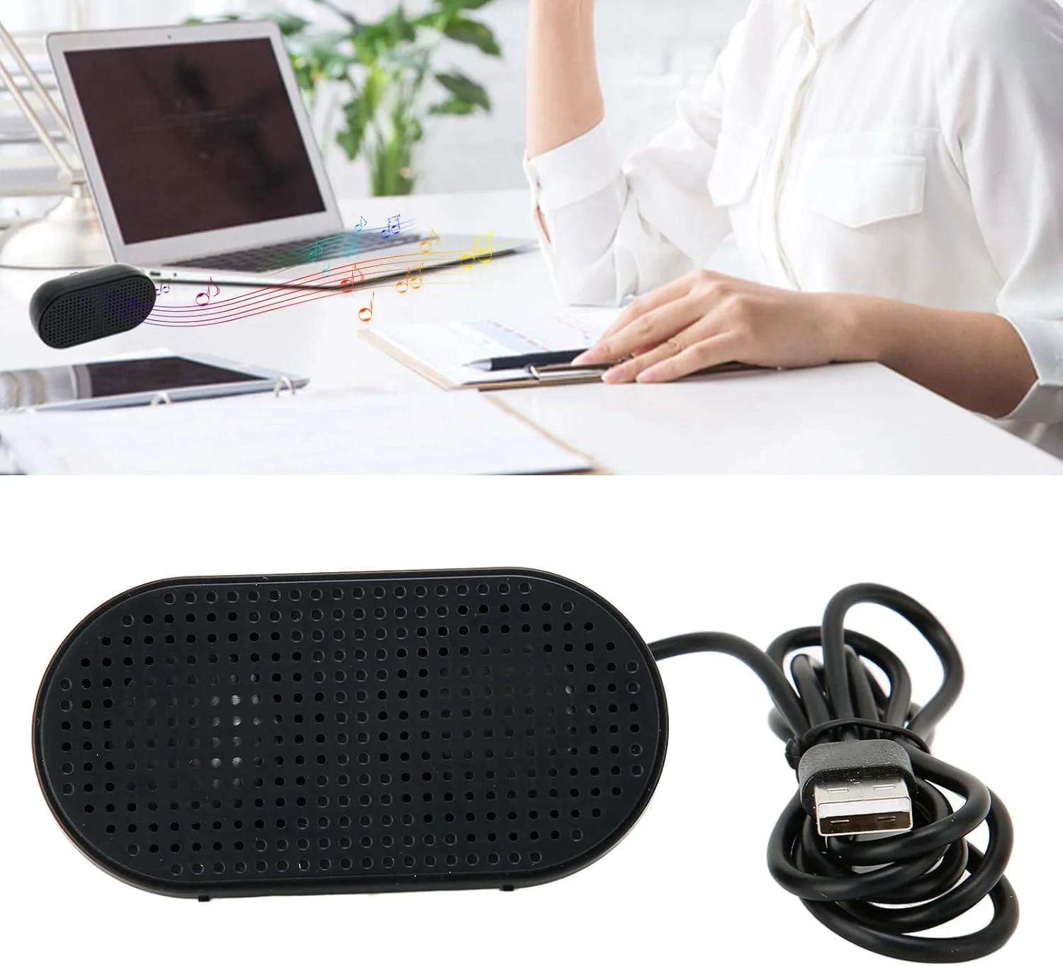 اسپیکر دوتایی USB کوچک Bewinner، اسپیکرهای استریو USB قابل حمل با کارت صدای داخلی، اسپیکرهای کامپیوتر با تغذیه USB، اتصال آسان برای لپ تاپ، کامپیوتر و دسکتاپ