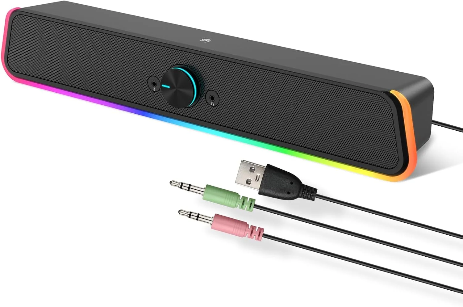 اسپیکر کامپیوتر Baytion، اسپیکر لمسی لپ تاپ با صدای فراگیر عالی، ساندبار استریو 6 واتی با تغذیه USB با 2 دیافراگم، ورودی AUX 3.5 میلی متری، ساندبار سیمی برای لپ تاپ کامپیوتر رومیزی