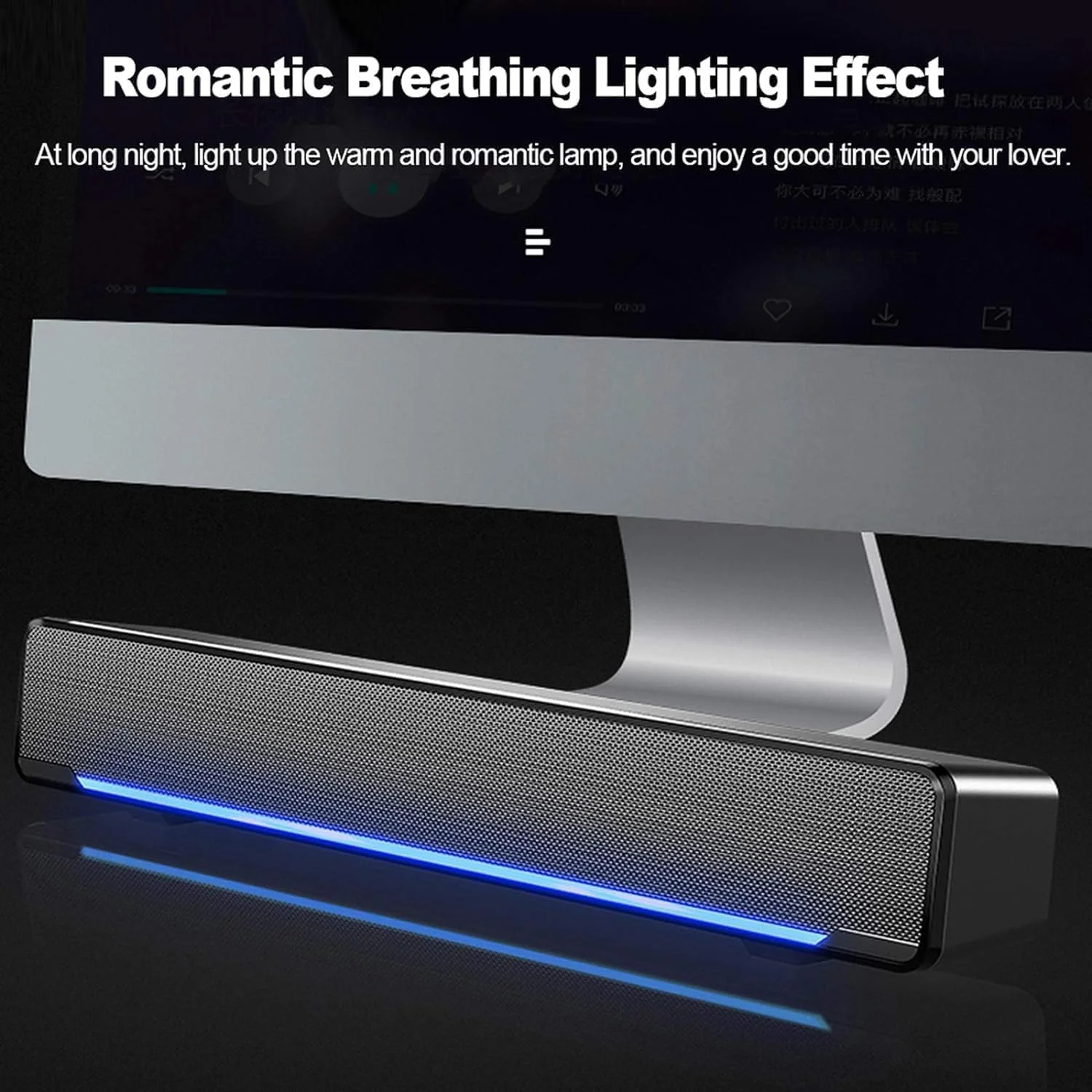 اسپیکر ساندبار کامپیوتر Azonee، اسپیکرهای ساندبار صدای فراگیر دالبی ورودی 3.5 میلی متری استریو صدای باس عمیق سیم دار USB برای لپ تاپ مانیتور رومیزی کامپیوتر تلفن های همراه، بلندگوهای کامپیوتر