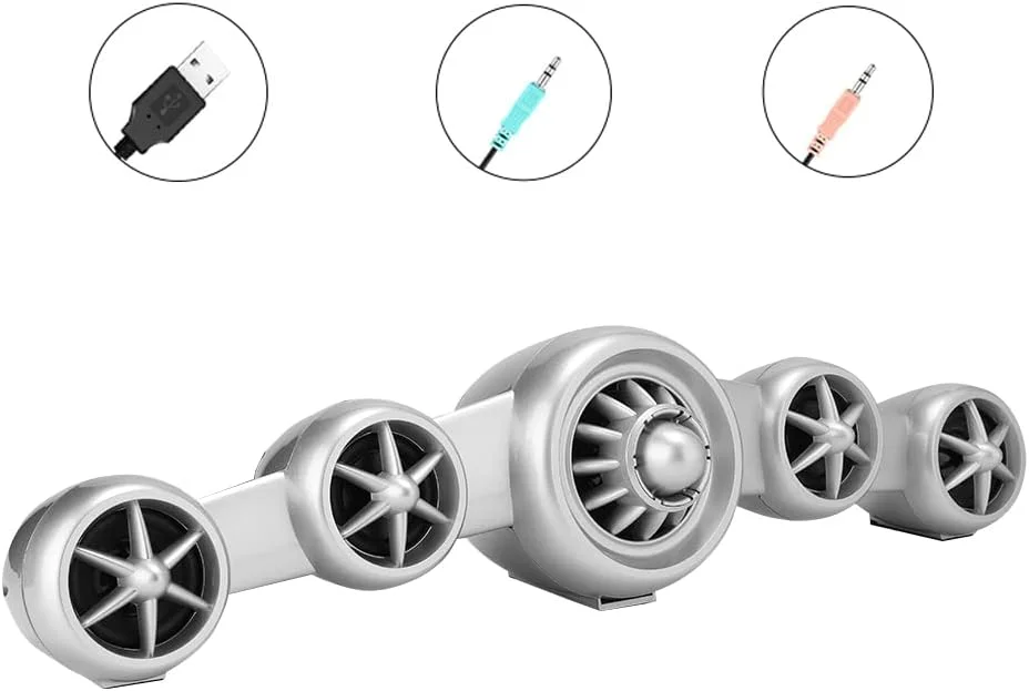 باند ساب ووفر چند رسانه ای مدل هواپیمای D-219، طراحی ارگونومیک برای کامپیوتر و موبایل (سفید)