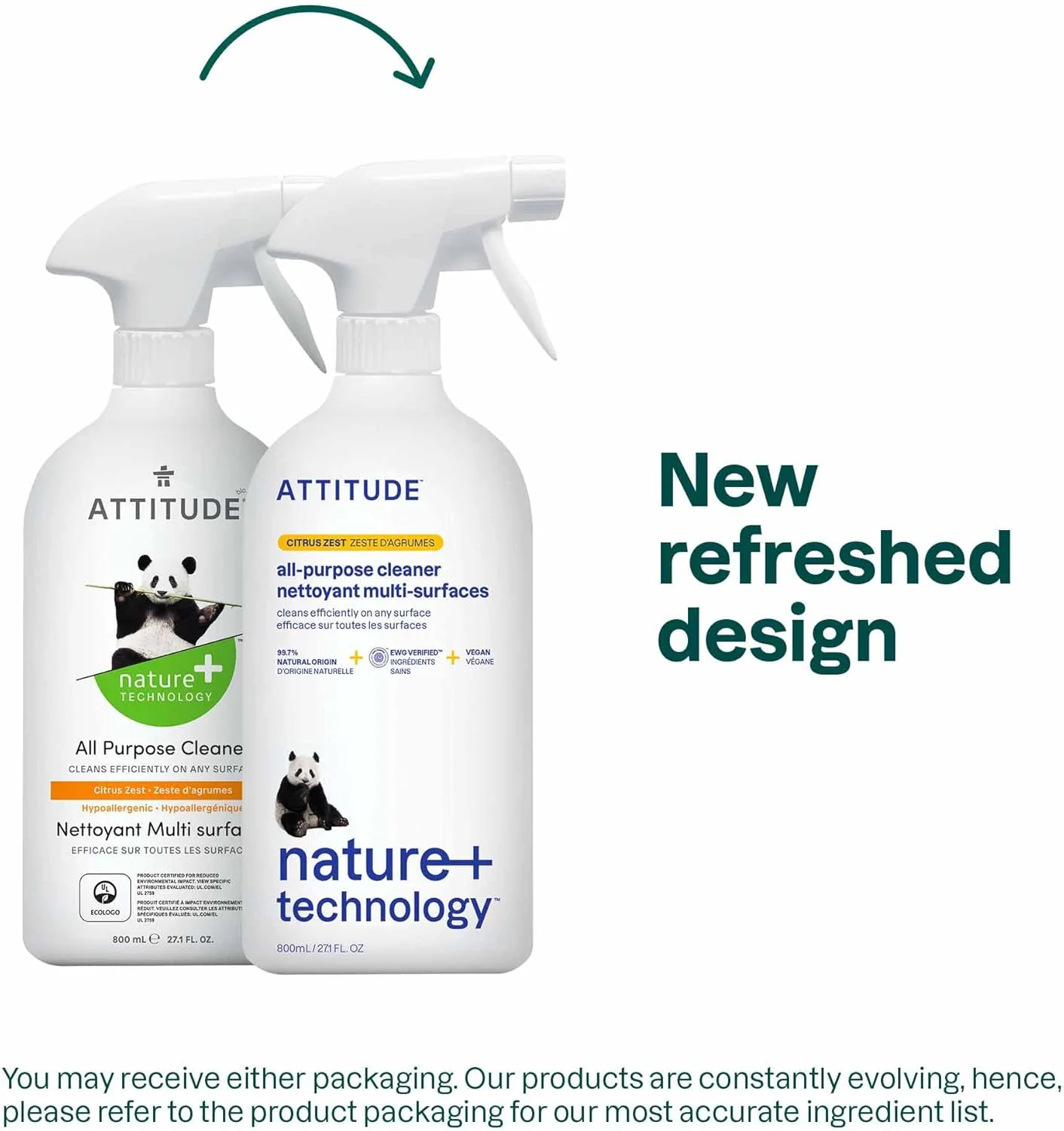 مایع پاک کننده چند منظوره ضد حساسیت Attitude Nature +، رایحه مرکبات، 800 میلی لیتر مایع پاک کننده چند منظوره ضد حساسیت Attitude Nature +، رایحه مرکبات، 800 میلی لیتر