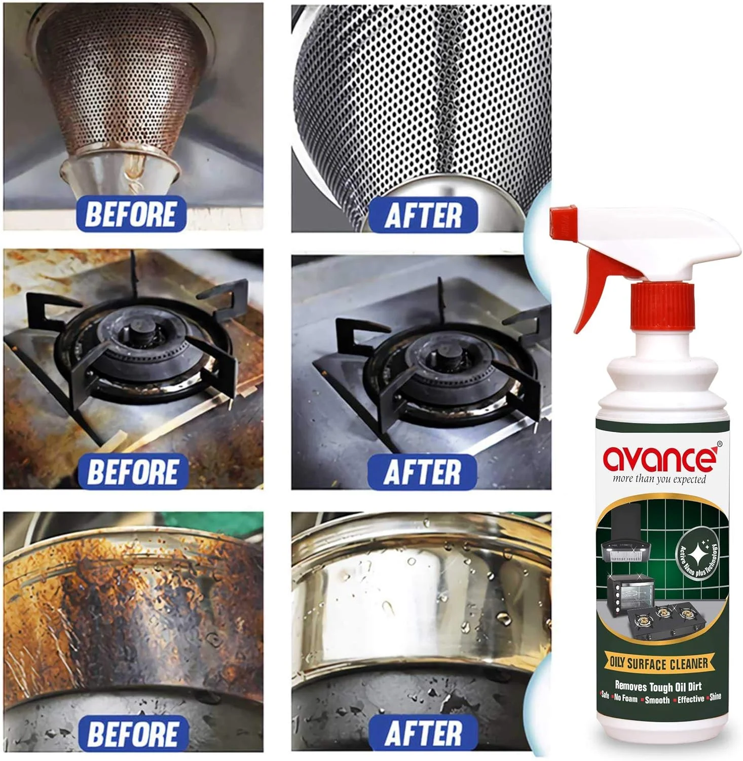 پاک کننده سطوح روغنی آوانس، مناسب برای اجاق گاز/اجاق گاز/پاک کننده دودکش | از بین برنده لکه های سخت، روغن، گریس، دیوار، سینک، پیشخوان و لکه های کاشی (بسته 500 میلی لیتری) پاک کننده سطوح روغنی آوانس، مناسب برای اجاق گاز/اجاق گاز/پاک کننده دودکش | از بین برنده لکه های سخت، روغن، گریس، دیوار، سینک، پیشخوان و لکه های کاشی (بسته 500 میلی لیتری)