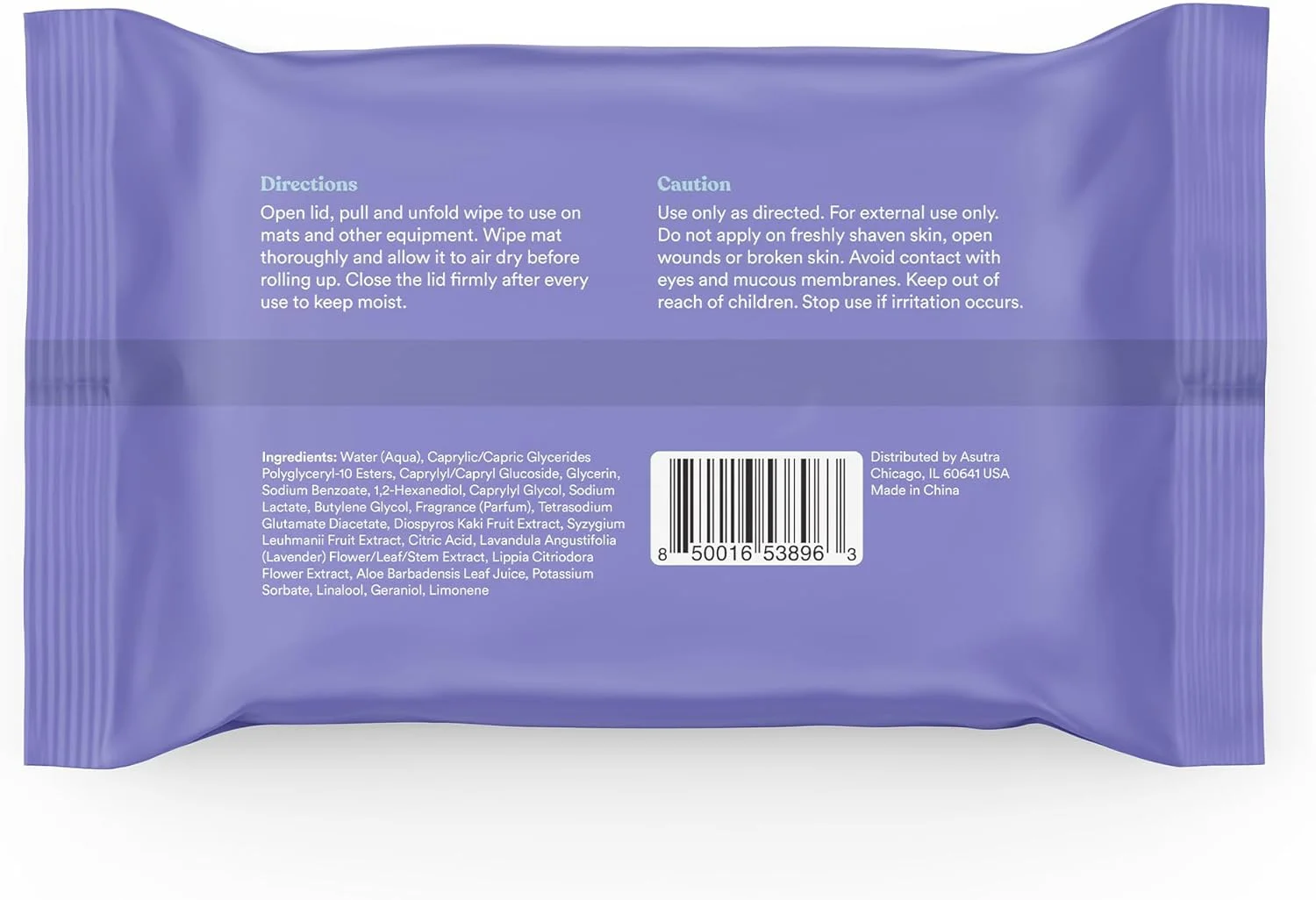 دستمال مرطوب پاک کننده مت یوگا آسوترا (اسطوخودوس دوست داشتنی)، 4 بسته (30 دستمال در هر بسته) - بدون باقی مانده لغزنده، پاک کننده عمیق برای تجهیزات ورزشی و وسایل باشگاه