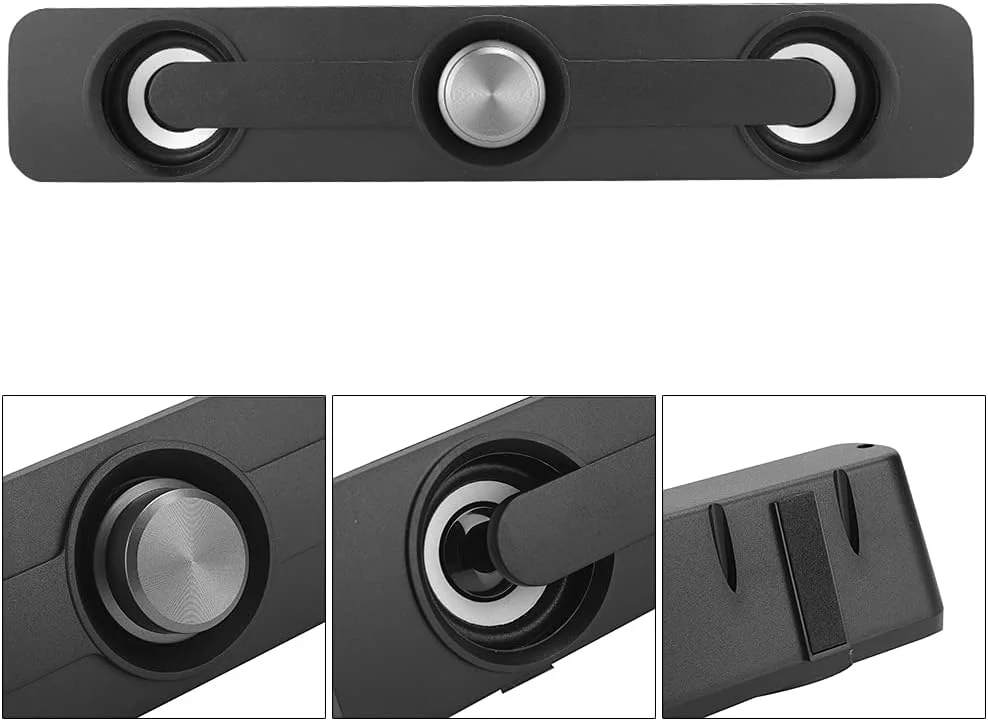 اسپیکر Jectse، اسپیکر لپ تاپ، مناسب برای اسپیکرهای کوچک قابل حمل حرفه ای برای کامپیوترها و نوت بوک ها، جک جهانی 3.5 میلی متری نوت بوک (مشکی)