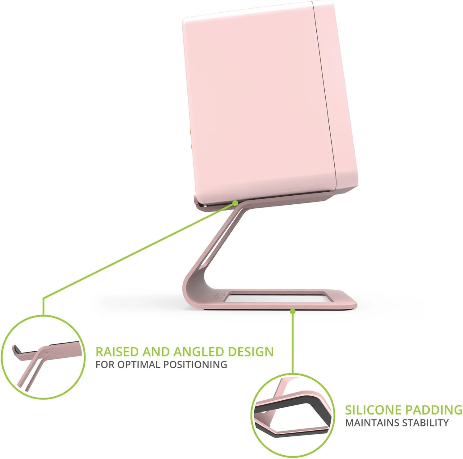 پایه رومیزی بلندگوی Kanto SE2P برای بلندگوهای کوچک و مانیتورهای استودیویی جمع و جور 2 تا 3 اینچی | ارتفاع 3.8 اینچ | تحمل وزن تا 3.2 کیلوگرم | پد سیلیکونی میراکننده 1.5 میلی‌متری | جفت | صورتی