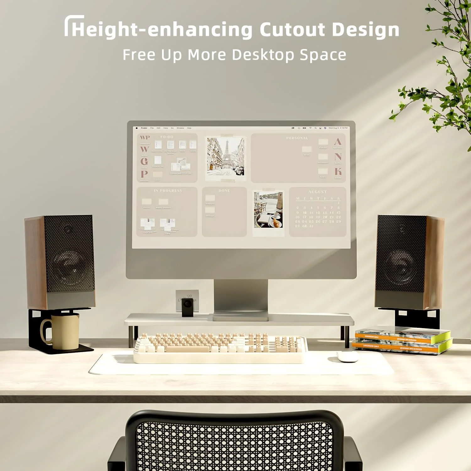 پایه رومیزی بلندگو JiffyPoint، پایه فلزی بلندگوی قفسه کتاب با پدهای جذب لرزش، پایه مانیتور استودیو با تحمل وزن 13.6 کیلوگرم، پایه بلندگوی کامپیوتر با شیب 5 درجه، تجربه صوتی بهتر، مشکی