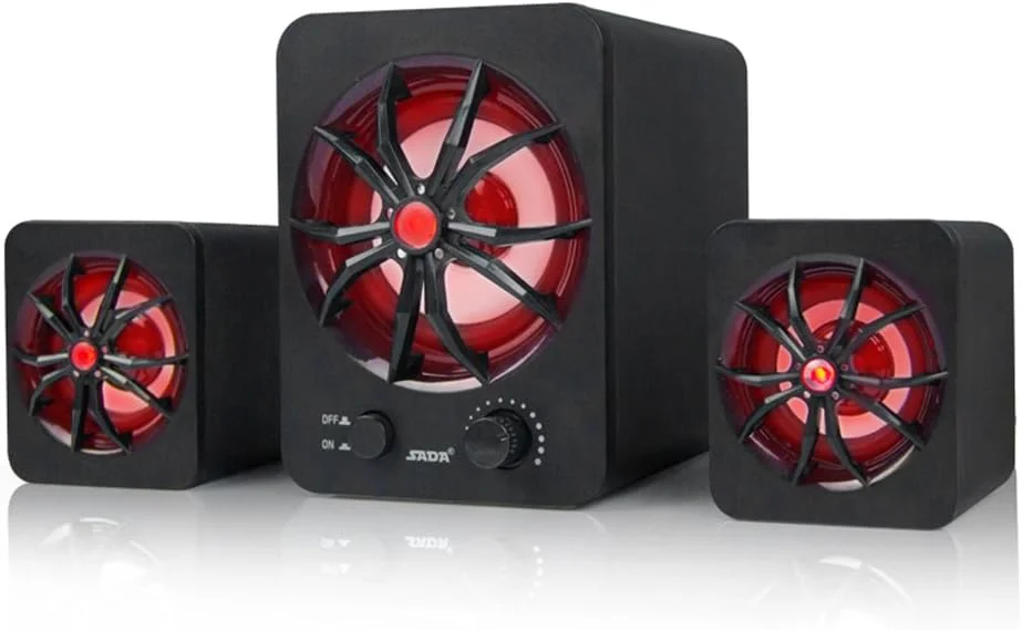 Labymos D-207 Computer Speaker USB Wired Combination Speaker Colorful LED Bass Stereo Music Player Subwoofer Speaker for Desktop Laptop Notebook Tablet PC Smart Phone