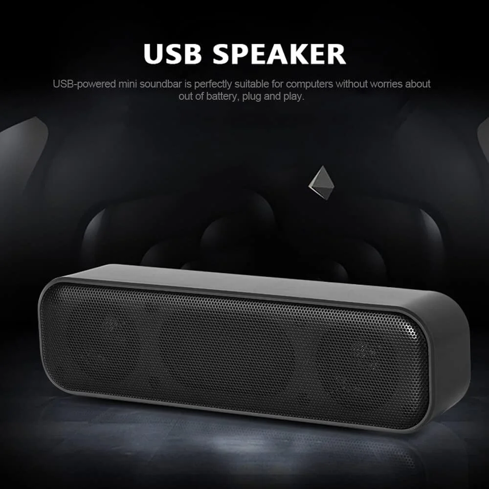 Labymos USB ed Soundbar Desktop Speaker Wired Computer Sound Box for TV Desktop Laptop Computer