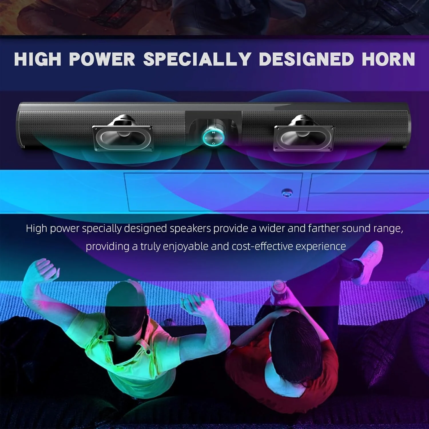 Labymos BS-55 Wireless BT Speaker Desktop TV Computer Home Outdoor Gaming o Knob Tuning 2000mAh Battery Support 3.5mm o Input With Remote Control